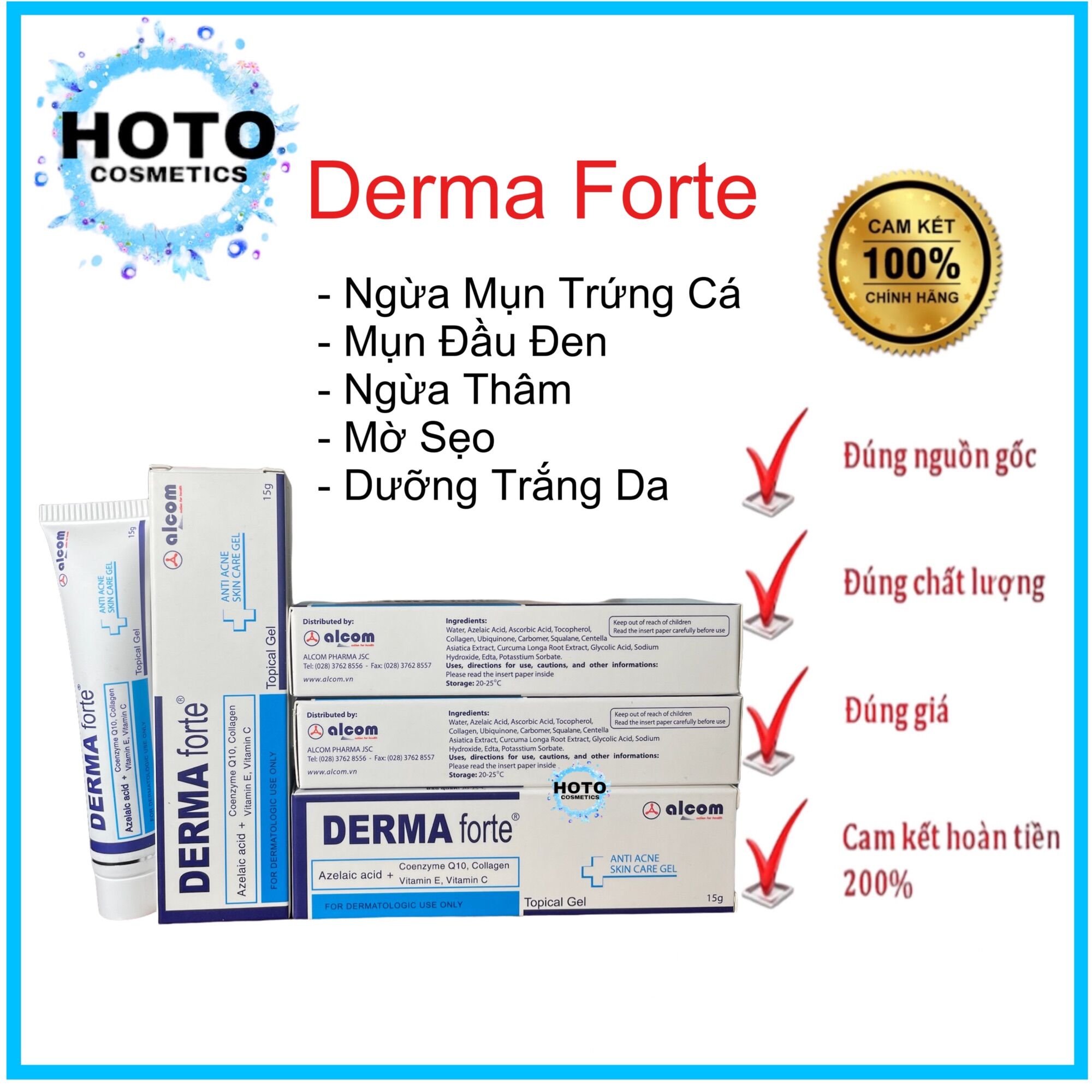✅[CHÍNH HÃNG] DermaForte 15g - Giảm Mụn, Làm Mờ Sẹo, Mờ Thâm, Dưỡng Da