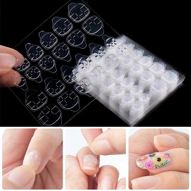 Miếng keo dán móng giả bằng silicon trong suốt , loại 24 miếng dán