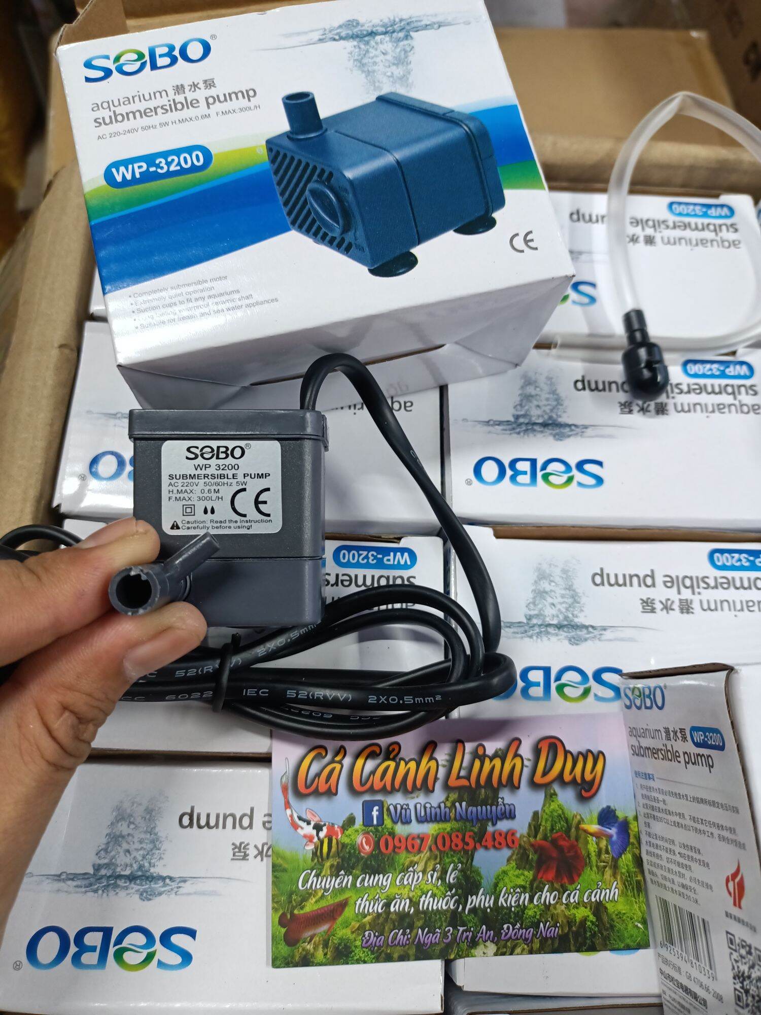 MÁY BƠM HỒ CÁ , MÁY BƠM CHÌM SOBO WP 3200 ( 5w )