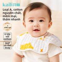 Khăn ăn cho bé bằng cotton thoáng khí với thiết kế xoay được