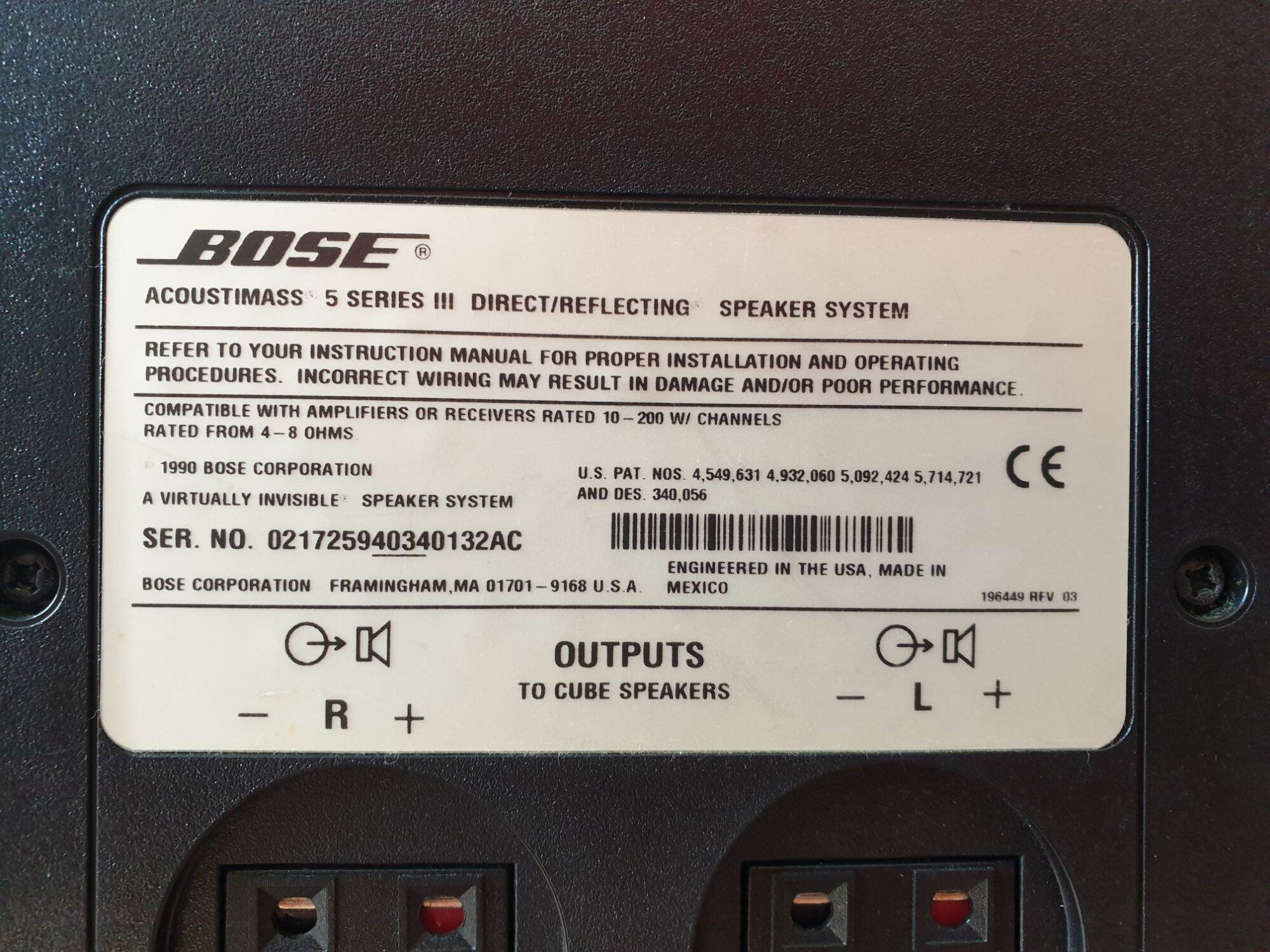 Bộ loa hàng Mĩ: AM 5 Series III (Bose Acoustimass 5 series III)
