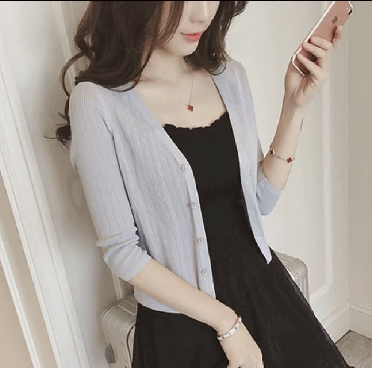 Áo Khoác Len Cardigan Mỏng Cực Xinh