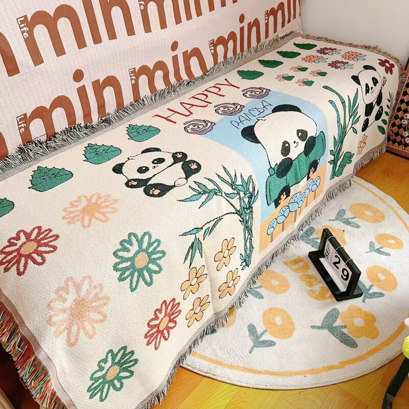 Khăn Trải Ghế Sofa Bằng Cotton Nguyên Chất Chống Bụi Phong Cách Scandinavia Đơn Giản Thiết Kế Gân Kẻ Sọc Dùng Cho Mọi Mùa Dùng Tại Nhà