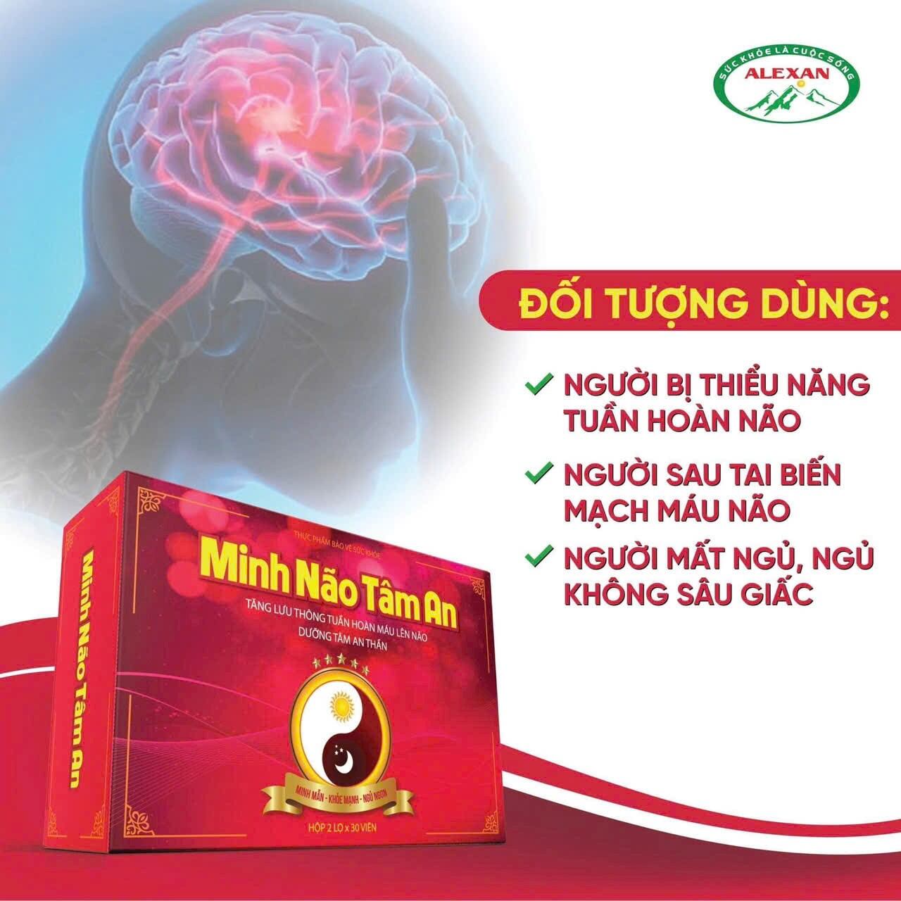 [HCM]MINH NÃO TÂM AN - Tuần hoàn máu não và giấc ngủ ngon - Hộp 2 lọ x 30 viên