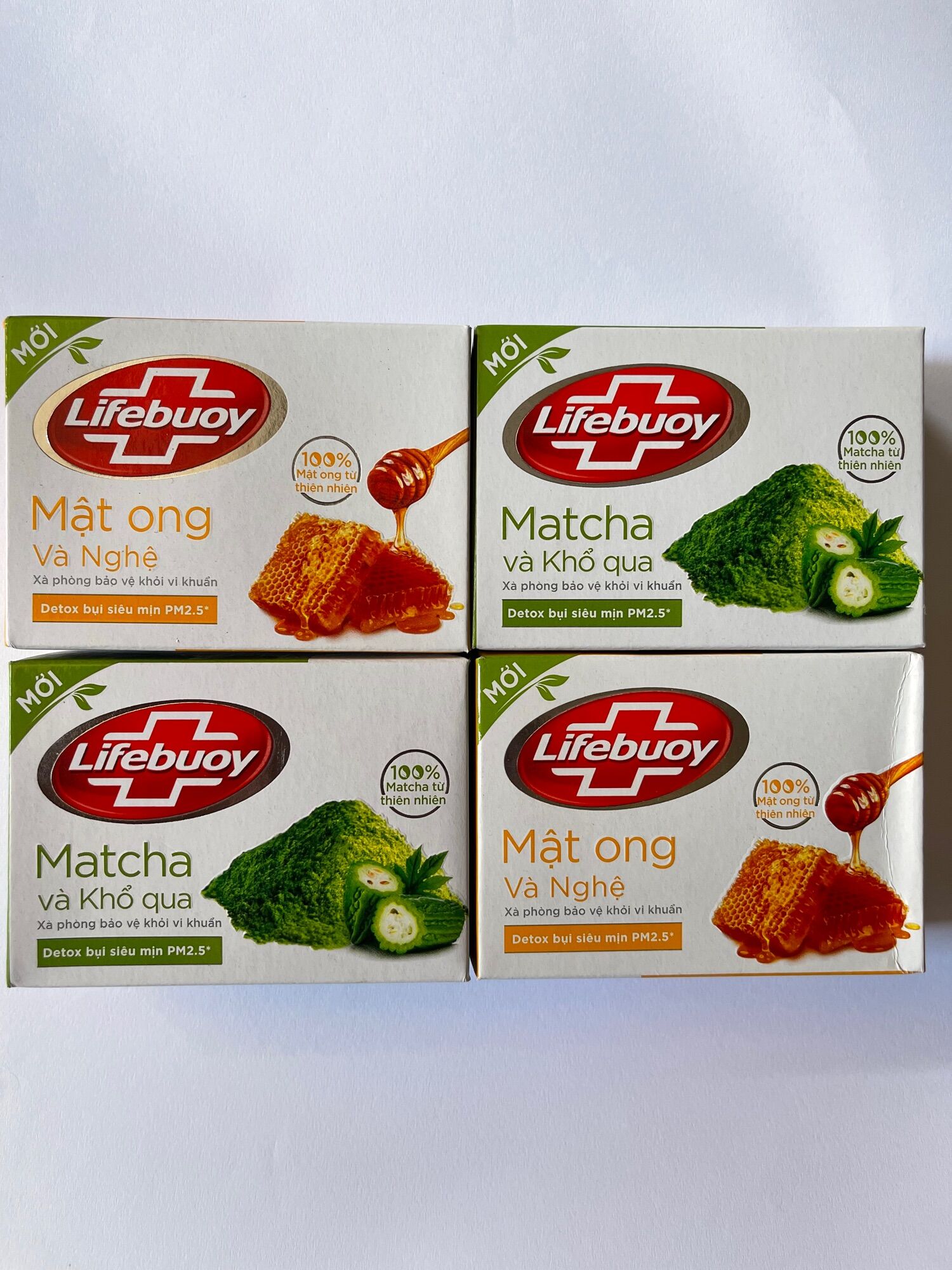 Xà bông lifeboy matcha khổ qua và nghệ mật ong 90g
