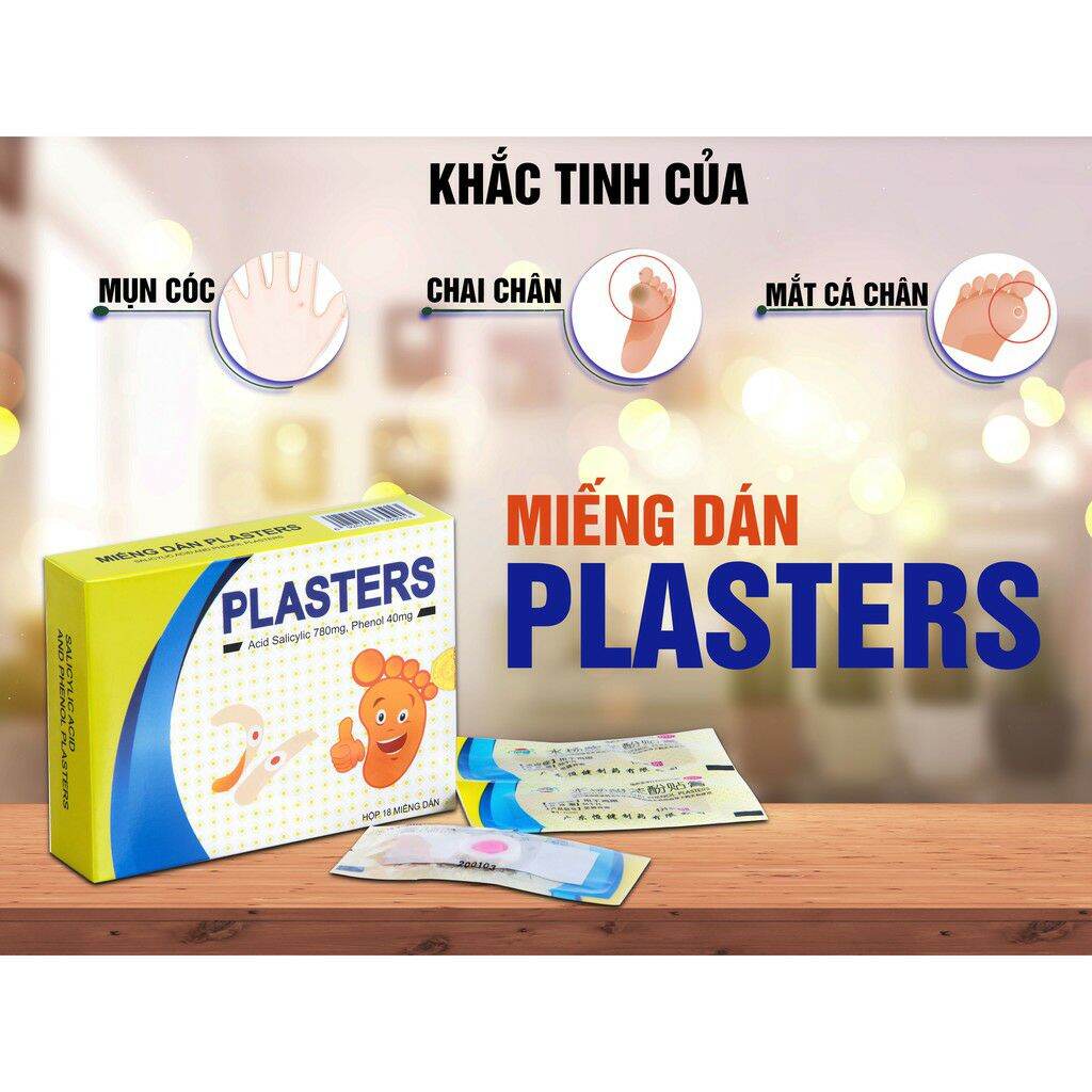 Miếng dán plasters Mụn cóc, Mắt cá chân, Vết chai, Cồi cá, Mụn hạt cơm