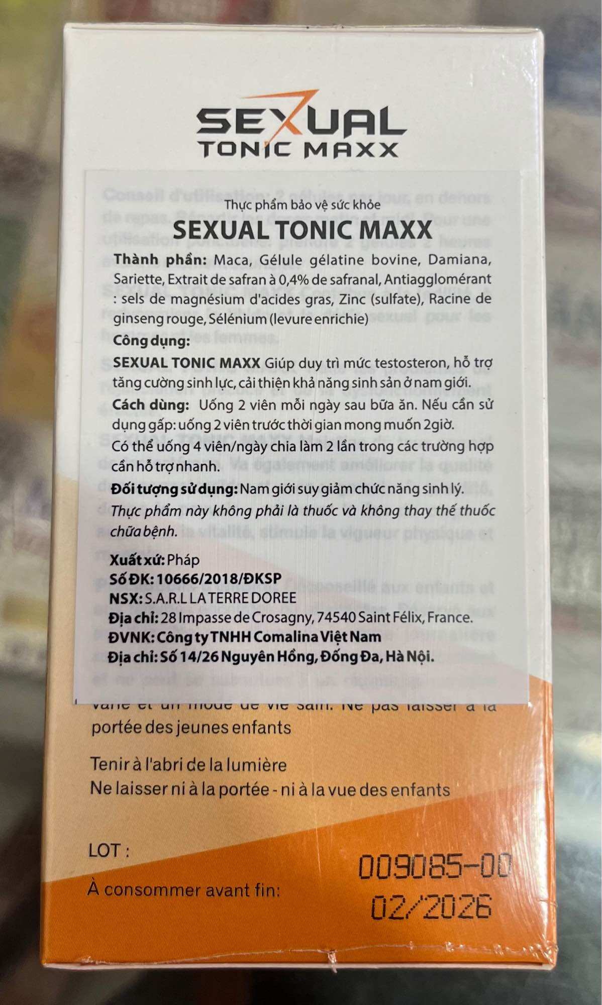 SEXUAL TONIC MAXX BỔ THẬN TRÁNG DƯƠNG