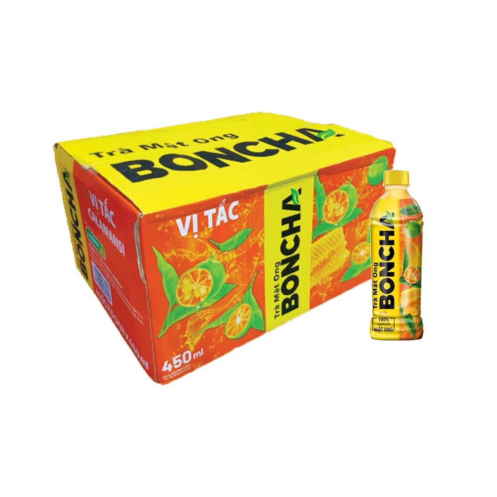 nước ngọt trà mật ông boncha hương tắc(thùng 24chai 450ml )đậm đà thơm ngon đúng vị là nước giải khác thanh nhiệt làm mát hạn sử dụng luôn mới