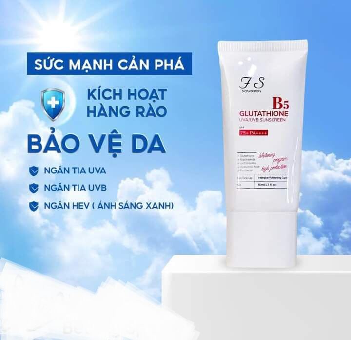 Kem chống nắng ức chế Nám B5 Glutathione SPF 75, PA+++ 50ml.