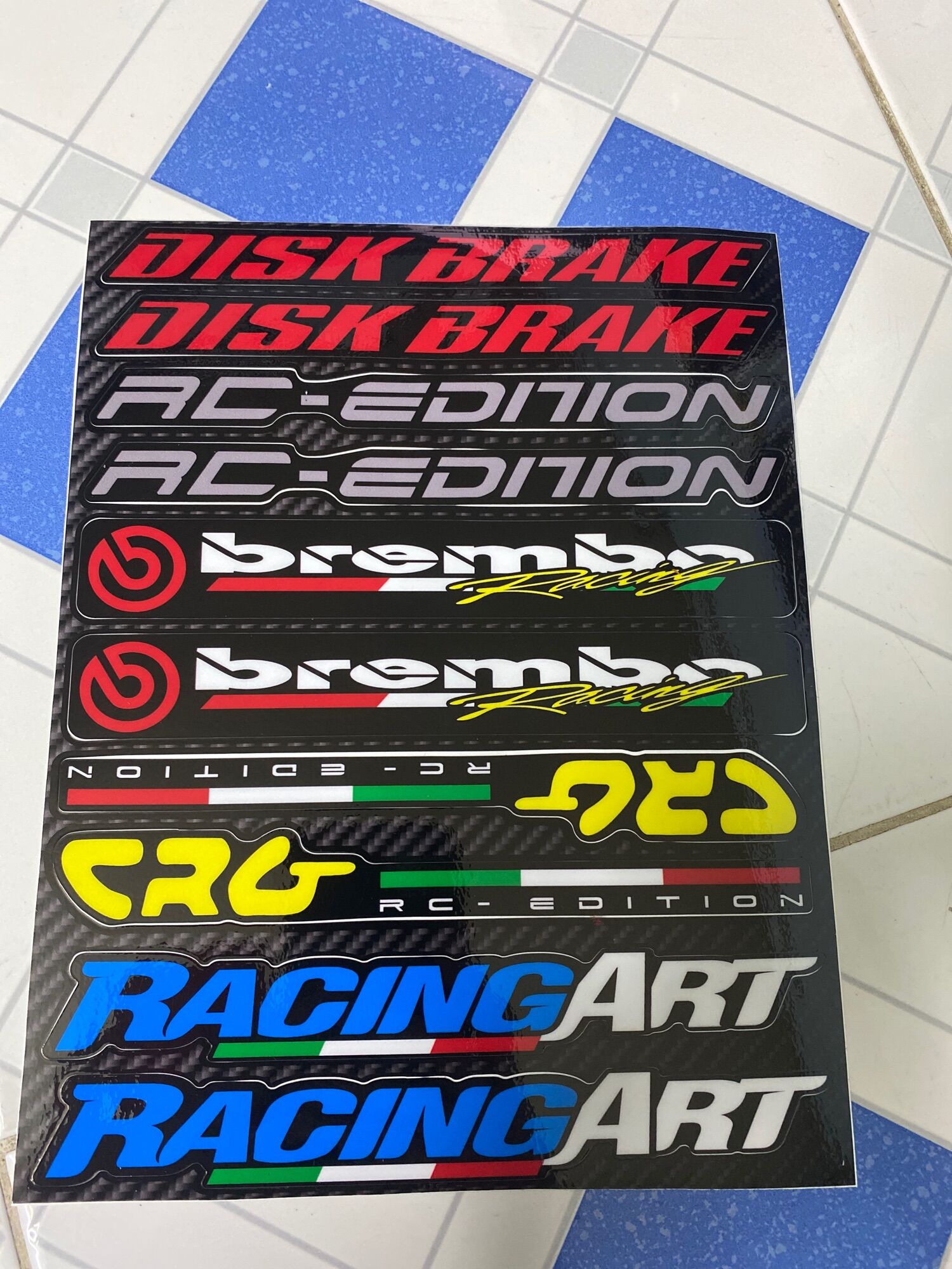 Tem logo dán phuộc và dán gắp Disk Brake RC