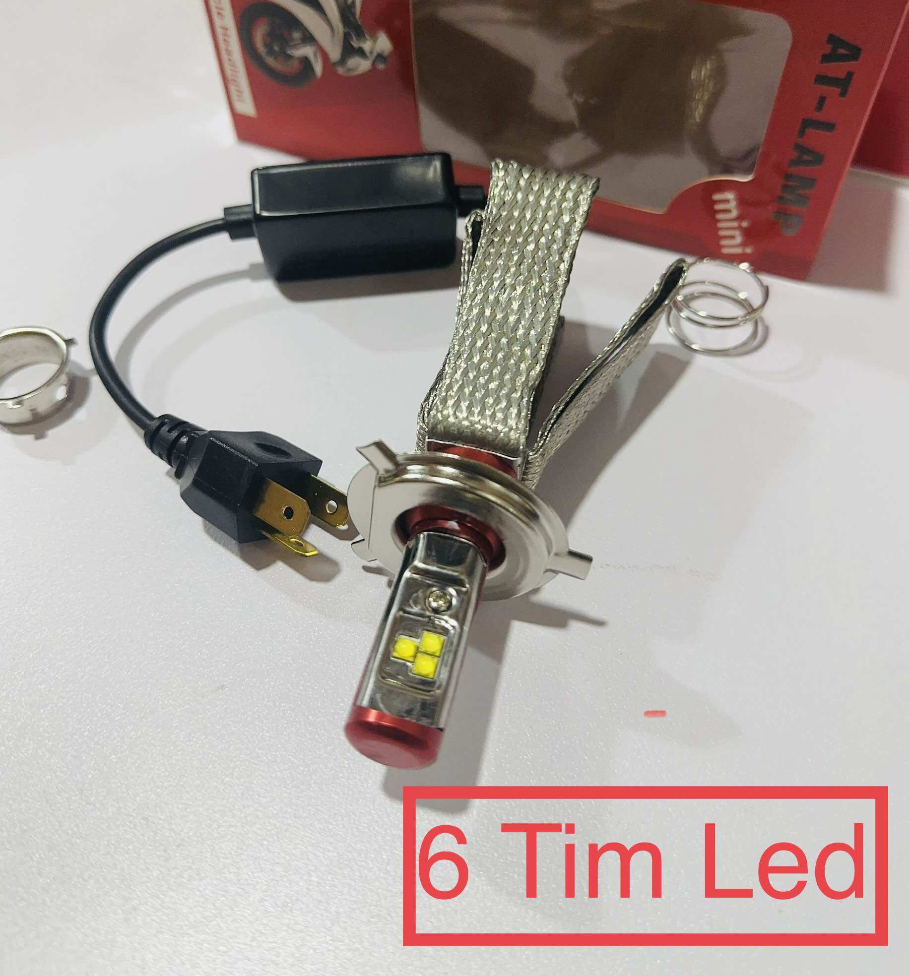 ĐÈN PHA LED CYT 6 TIM LED New 2024 CÓ CHÂN ĐỔI H4 M5 LẮP ĐƯỢC ĐIỆN MÁY  ĐÈN PHA LED XE MÁY (GIÁ 1 BÓNG)