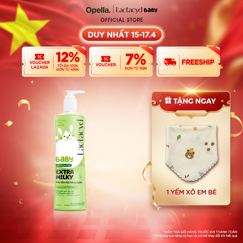 Sữa Tắm Gội Trẻ Em Lactacyd Baby Extra Milky Làm Sạch Dịu Nhẹ và Dưỡng Ẩm Vượt Trội 500ml