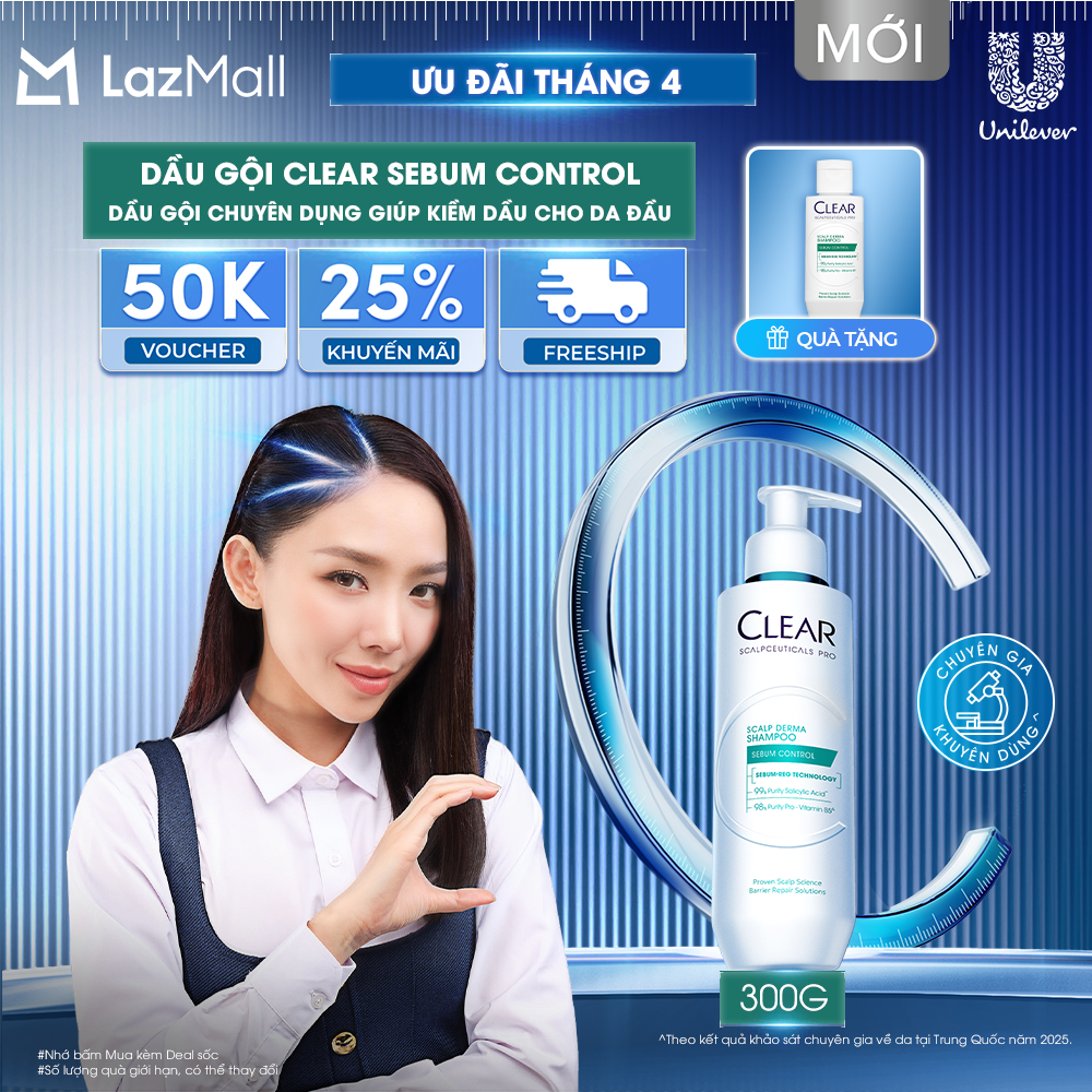 Dầu gội kiềm dầu nhờn Clear Scalpceuticals Pro Sebum Control 300G