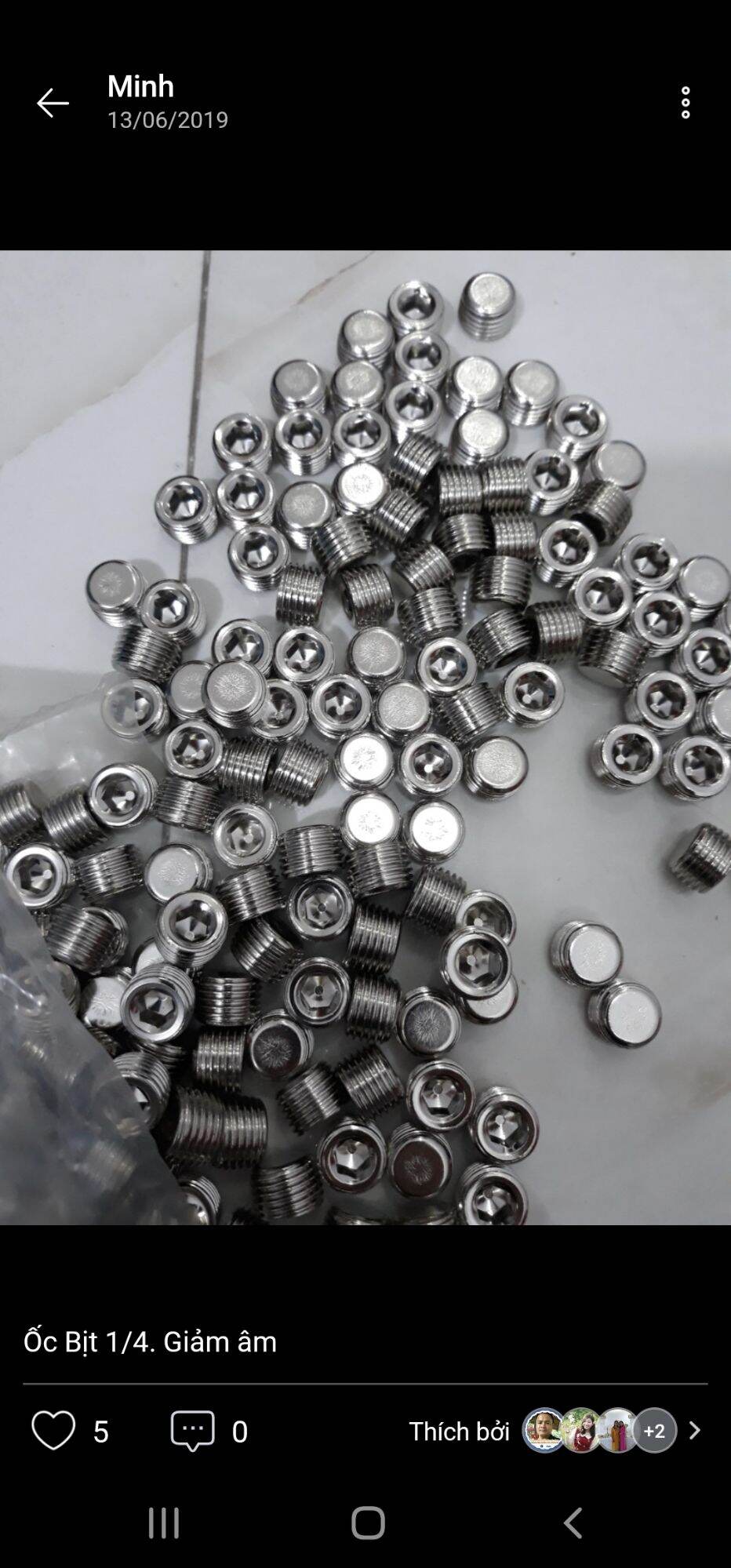 Ốc bịt khí nén 1/8-1/4-3/8-1/2 ( Combo 5 ốc )