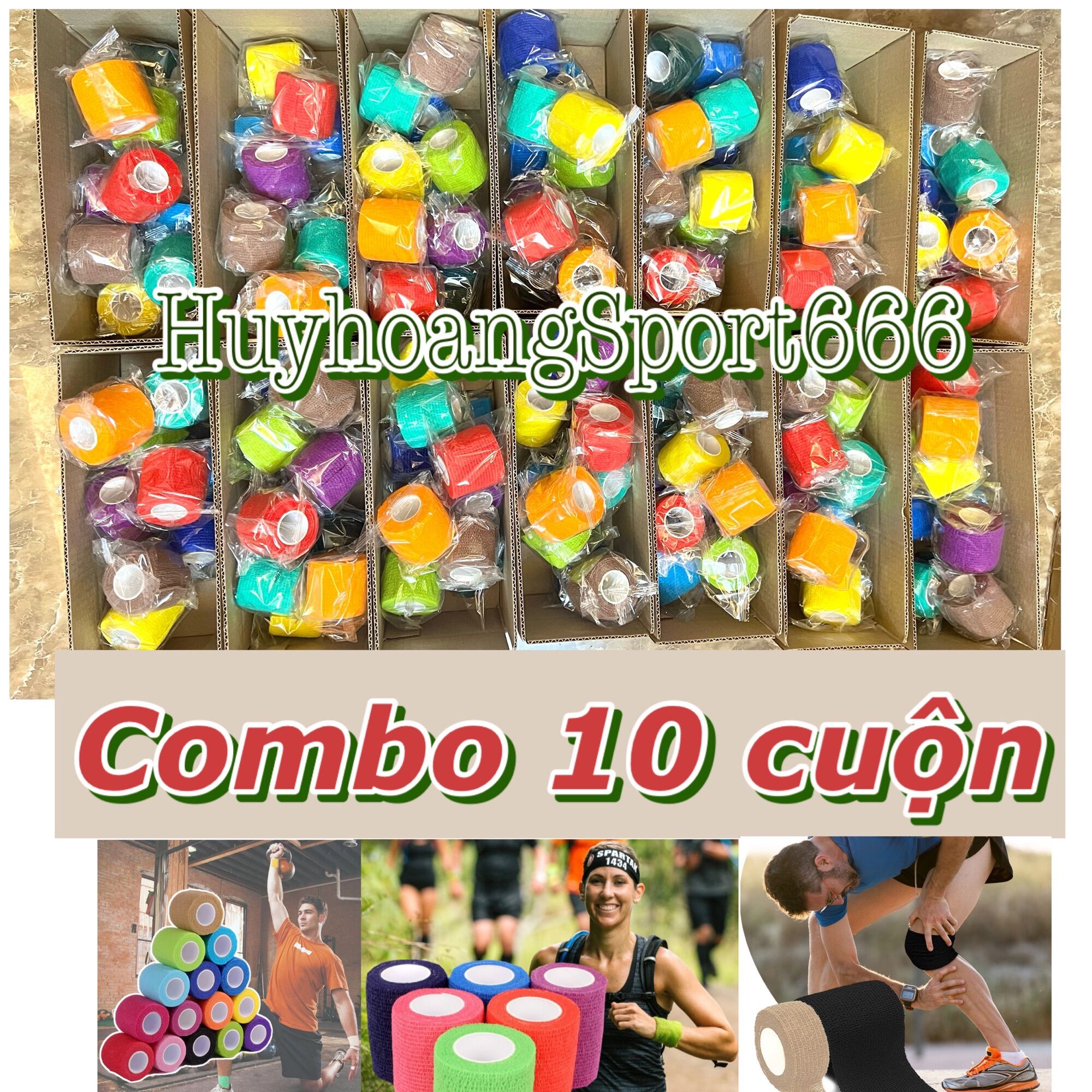 COMBO 10 cuộn cao su non hỗ trợ thể thao