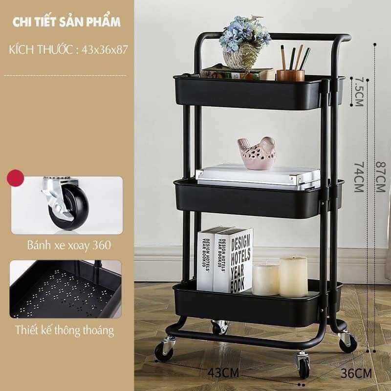 kệ spa 3 tầng có bánh xe