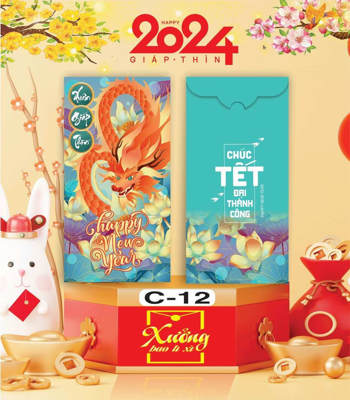 Xấp 10 bao lì xì năm mới 2024 xịn