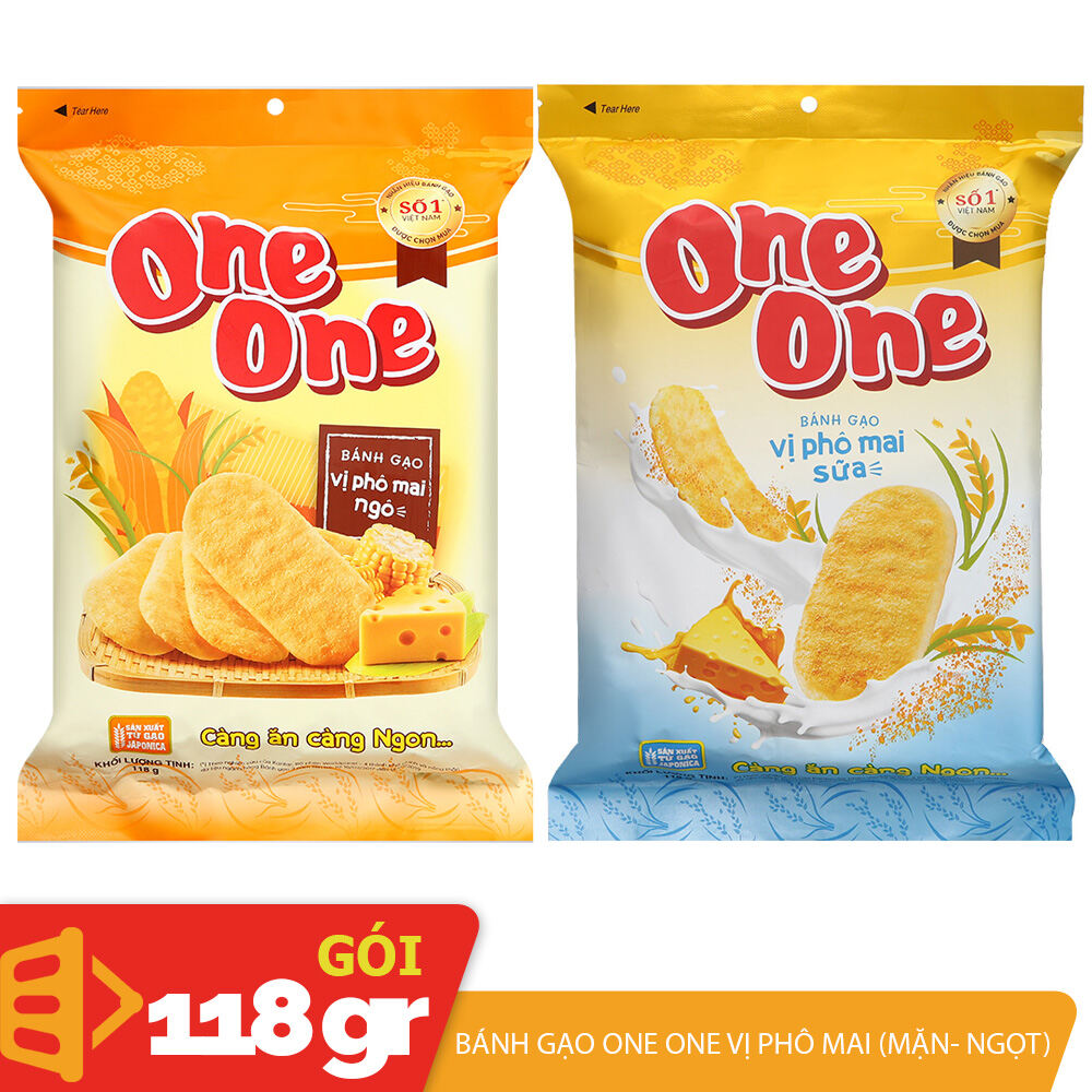 One One bánh gạo vị Phô mai ngô sữa gói 118gr