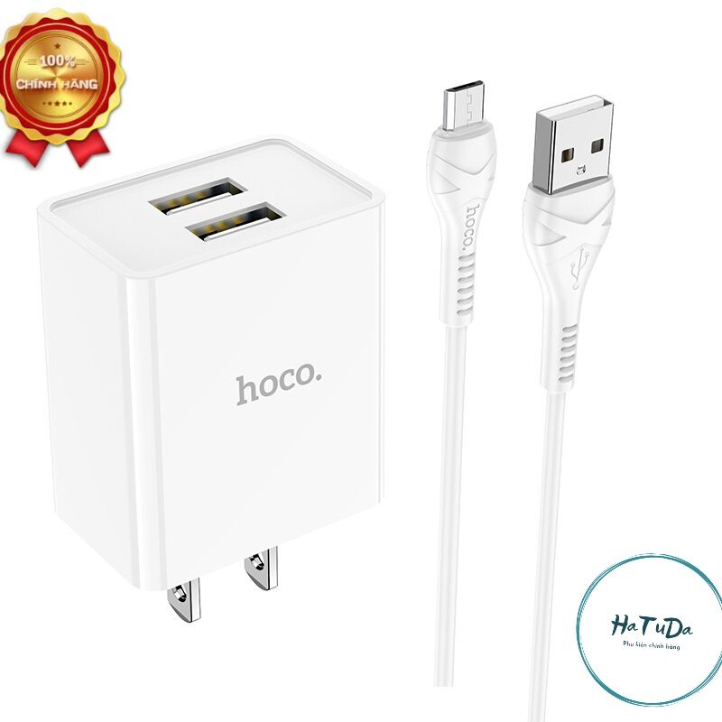 Bộ sạc Hoco c89 2 cổng 5V/2.1A Micro gồm cốc và cáp