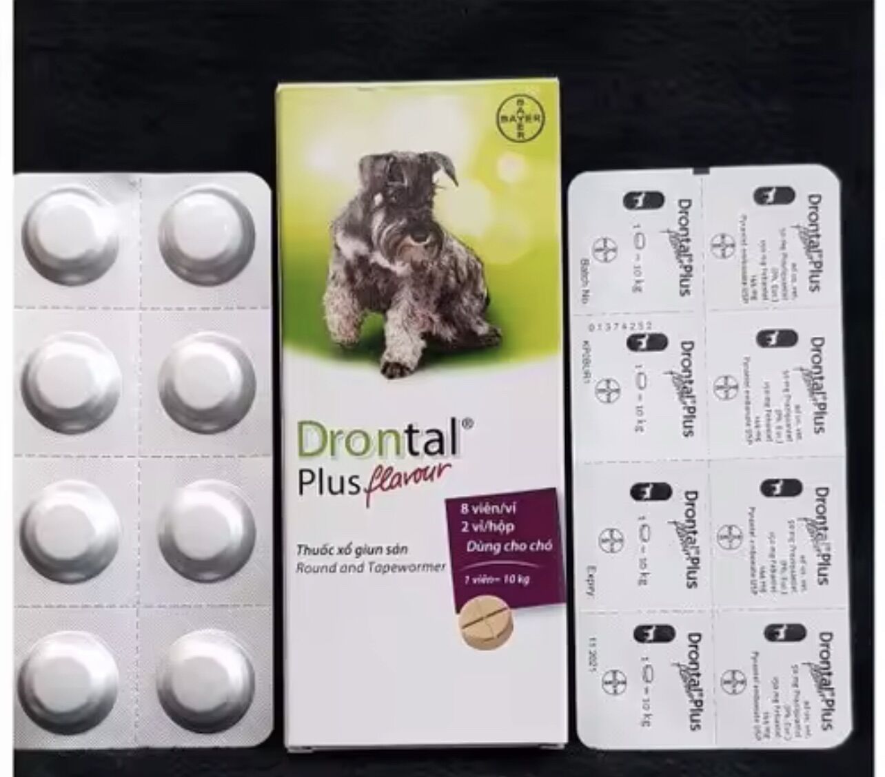 Tẩy giun cho chó loại tốt drontal dog 1 viên cho chó 10kg