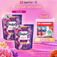Combo 2 Túi Nước Xả Vải Comfort Đậm Đặc Hương Nước Hoa Thiên Nhiên Diệu Kỳ 3.7/3.8L