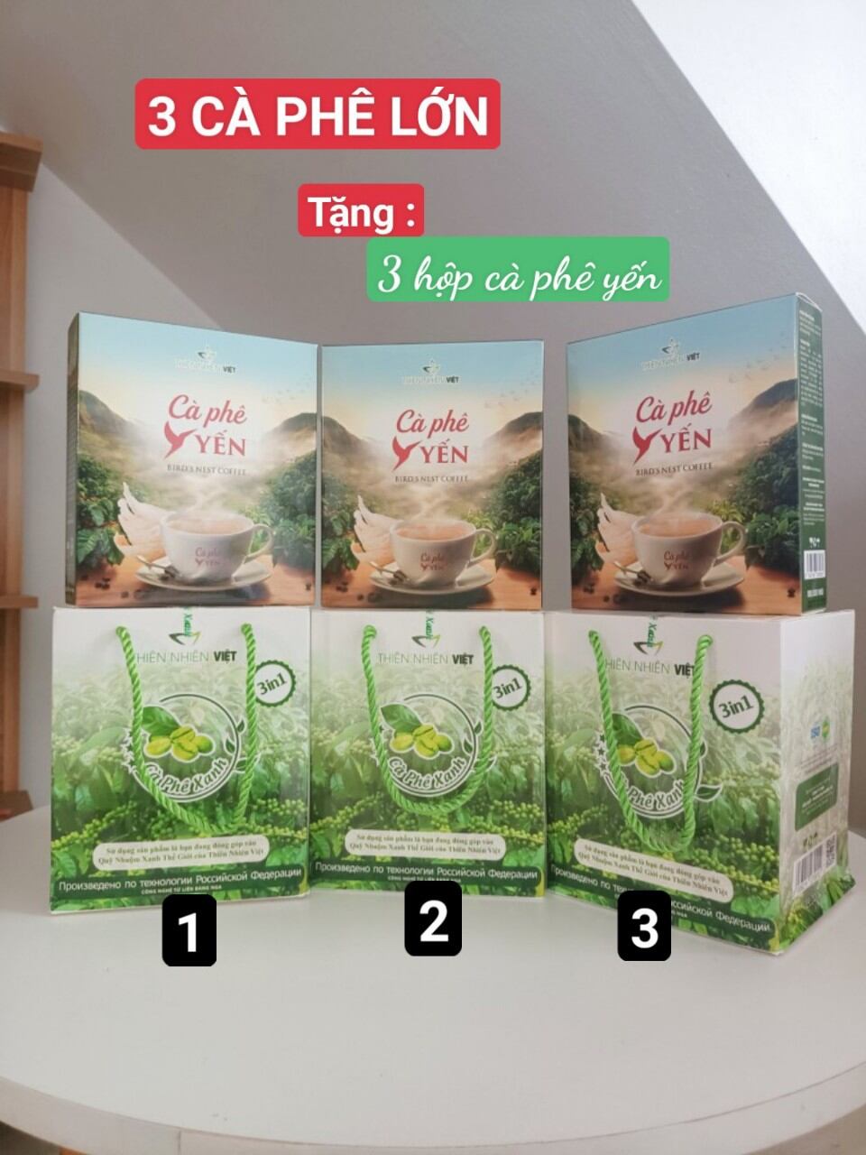 Khuyến mãi tặng kèm 30 gói cà phê yến /combo 3 hộp cà phê xanh hộp lớn /cà phê xanh giảm cân/cà phê dùng được cho người ăn kiêng và cả người tiểu đường