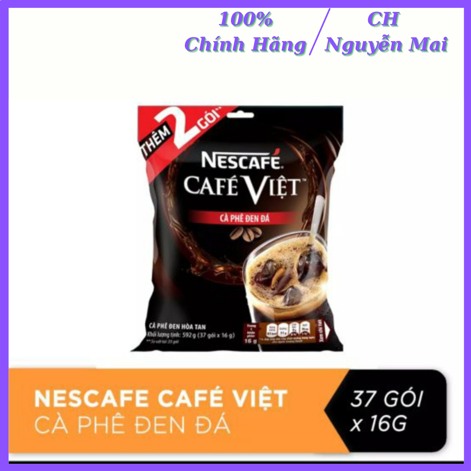 [Tạm Hết Hàng] Cà Phê Hoà Tan NESCAFE cafe Việt Cà Phê Đen Đá (35 gói)