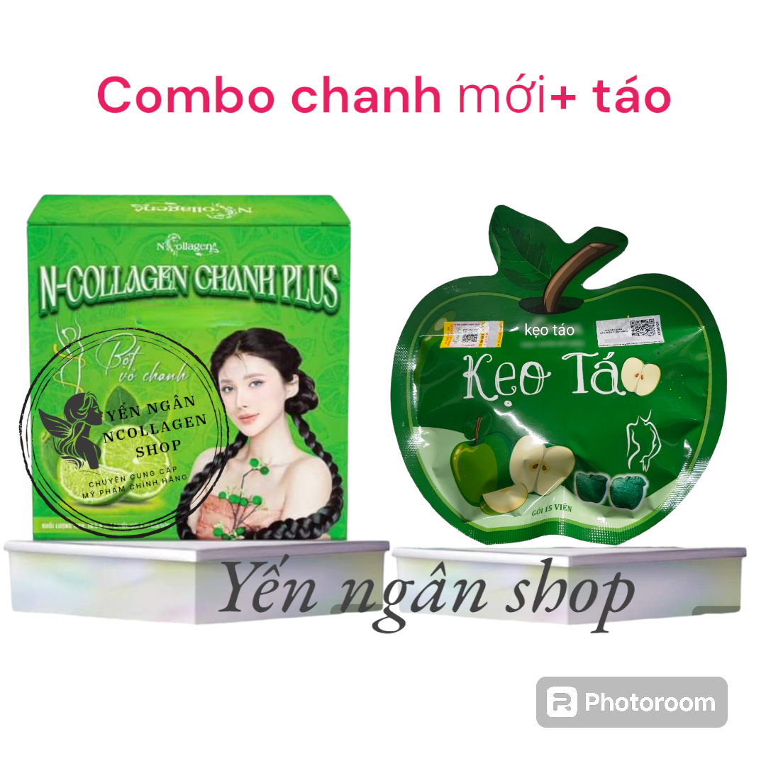 Combo trà chanh + kẹo táo ncollagen phiên bản cải tiến mới