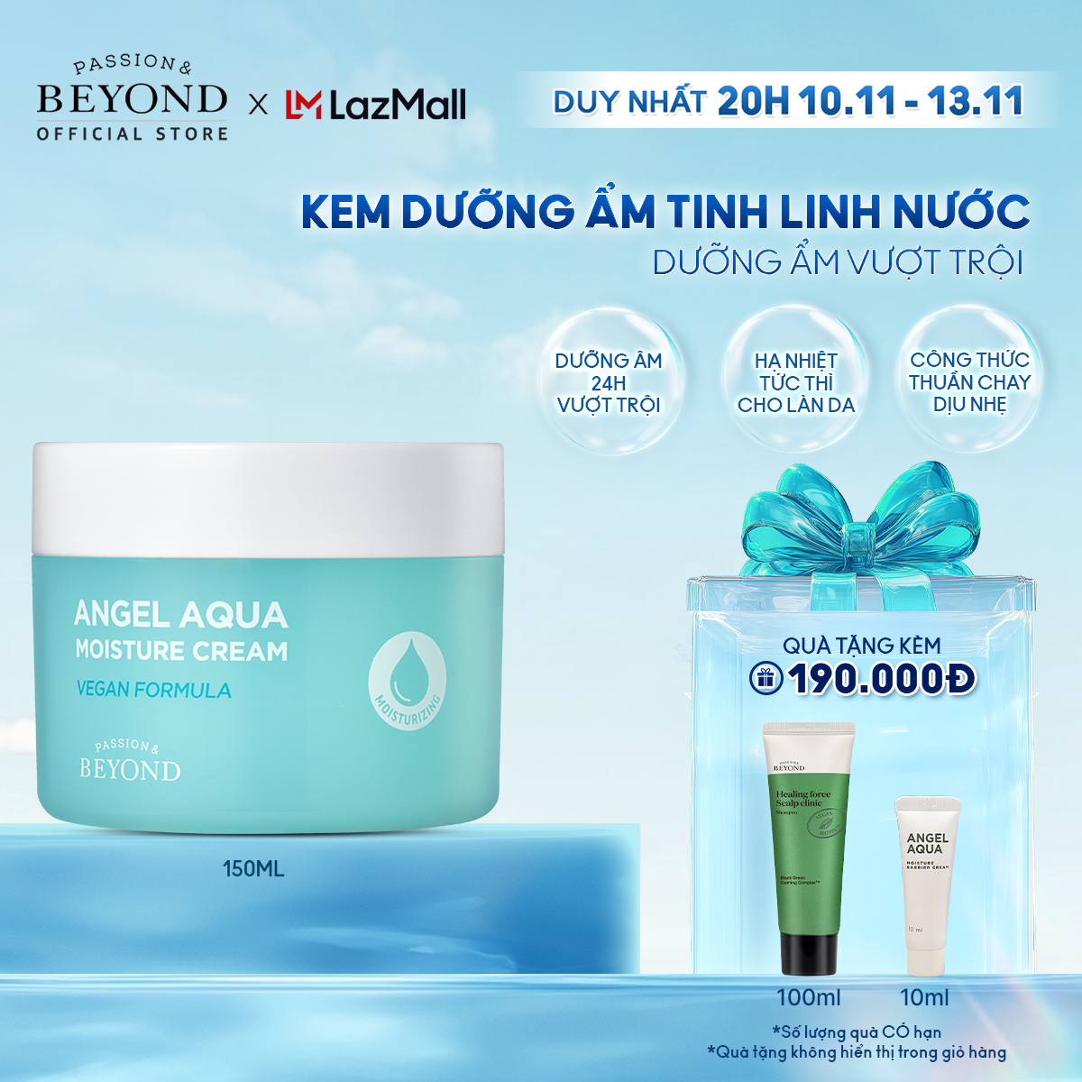 Kem dưỡng ẩm Tinh Linh Nước làm dịu Beyond Angel Aqua Moisture Cream 150ml