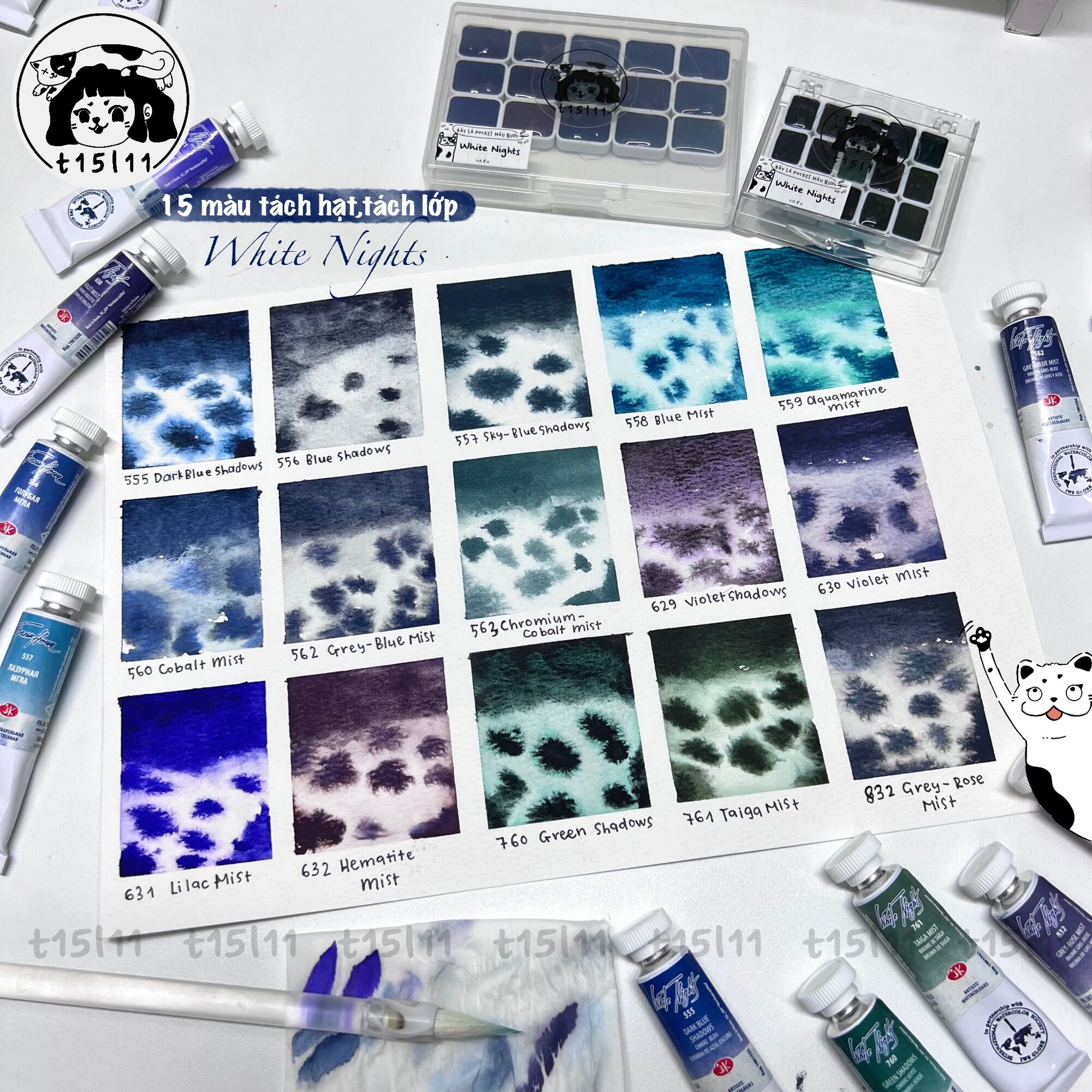 [t15l11] Pocket 15 màu White Nights tách lớp 0,6/1ml