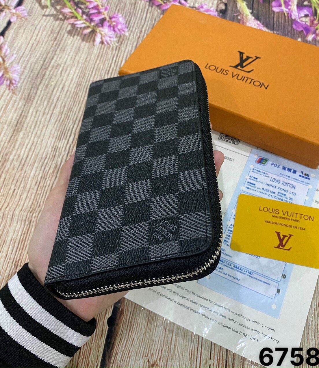Ví dài lv cầm tay nam, bóp dài nam