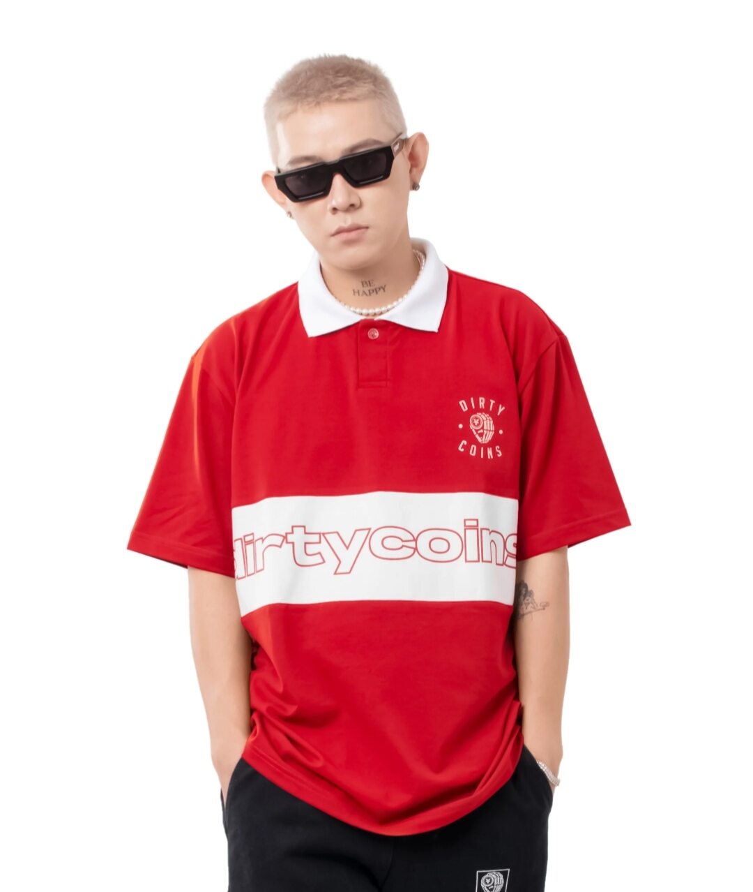 Áo Polo Dirty coins - Đỏ - Local Brand