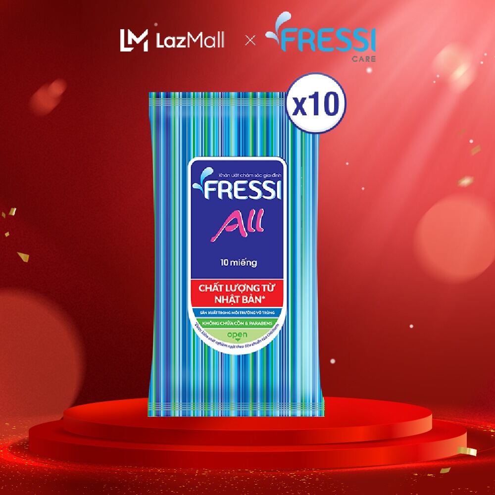 Combo 10 Khăn ướt Fressi care For All 10 miếng