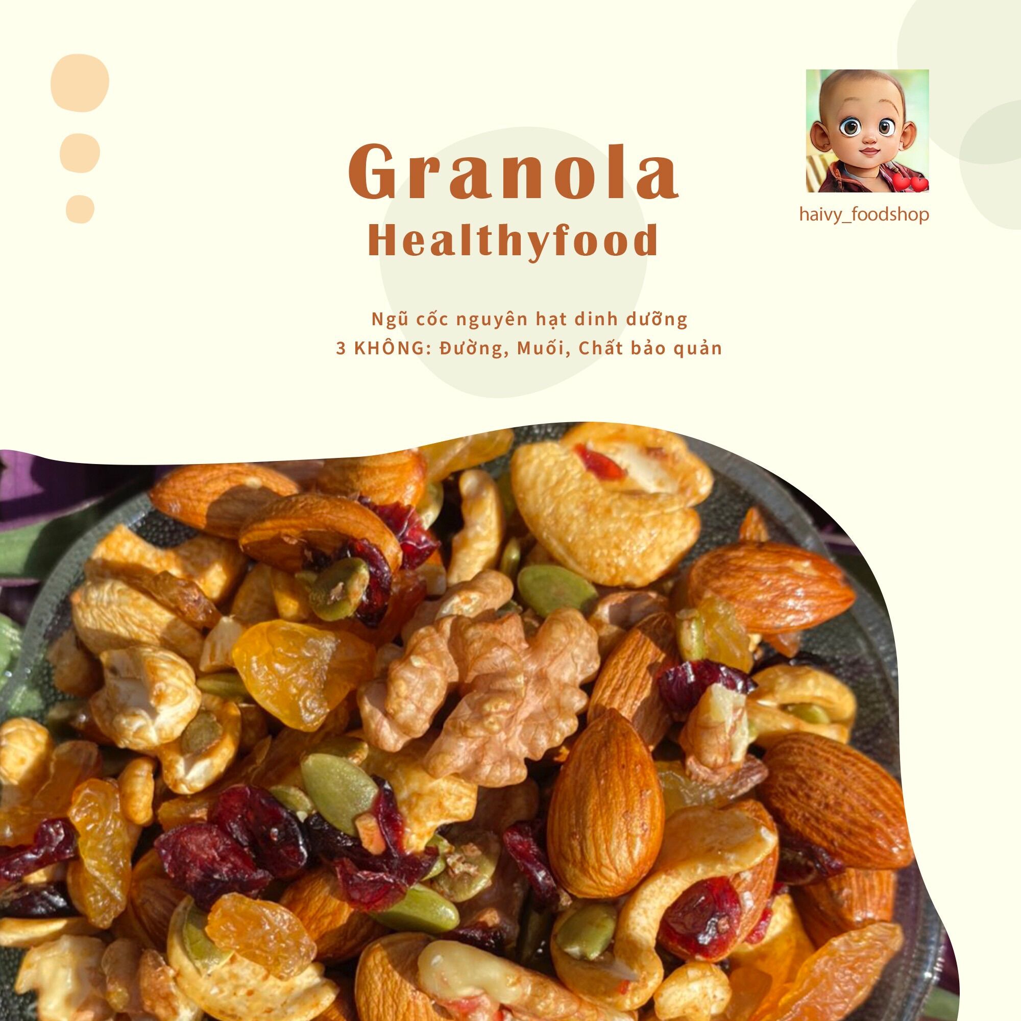 500g granola siêu hạt - không yến mạch