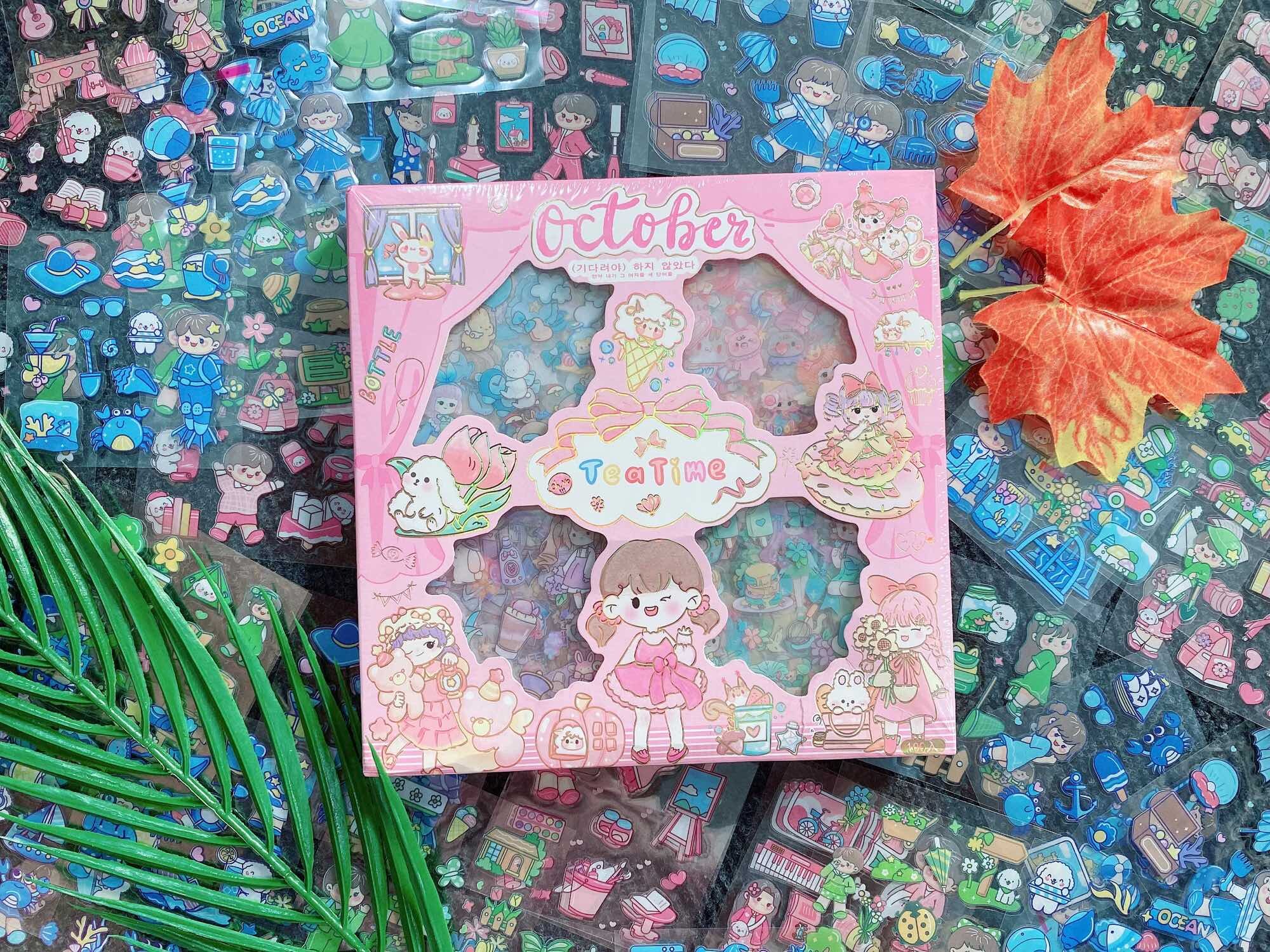 Hộp 100 tấm sticker siêu dễ thương