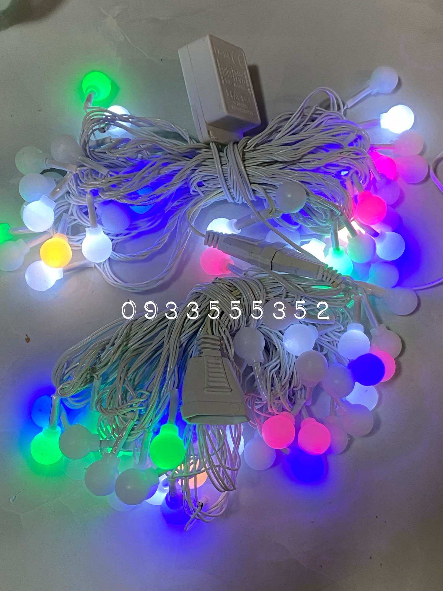 Dây đèn chớp led trang trí bi đục tròn 140 bóng