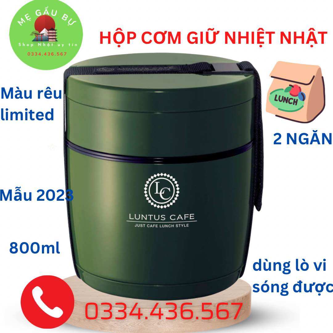 Màu giới hạn- Hộp cơm giữ nhiệt Luntus 800ml nội địa Nhật
