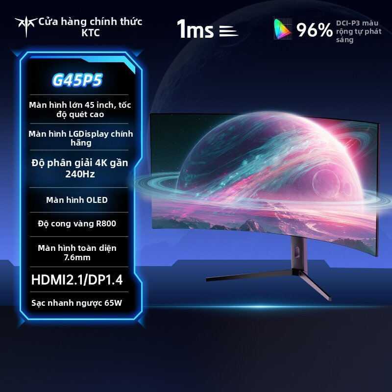 KTC | Curved OLED Gaming Monitor 240Hz 45 Inch Giá 30,410,000 Đồng*Miễn phí vận chuyển