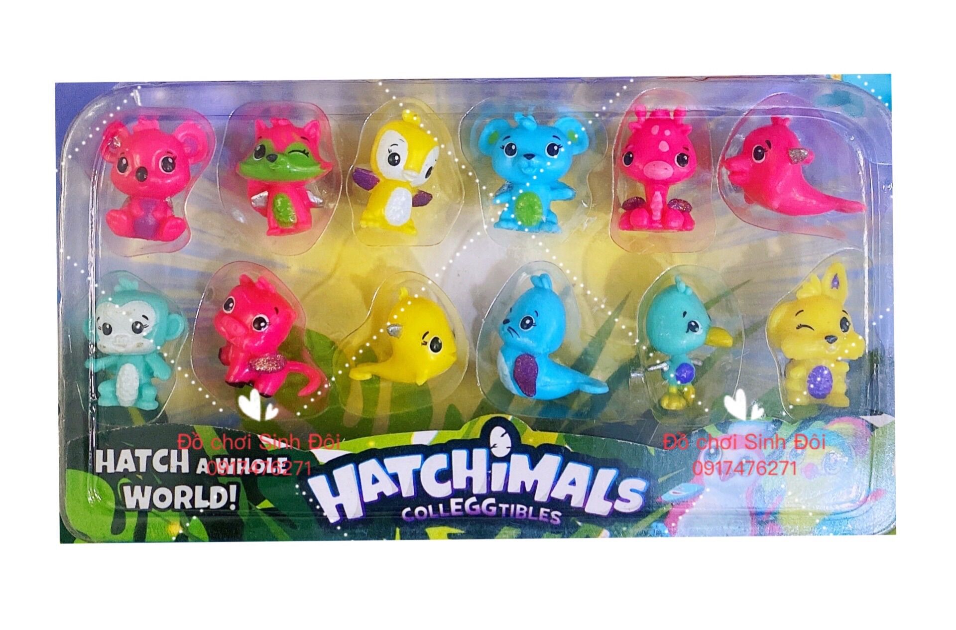 Thú hatchimal - vĩ 12 con ( 3cm )