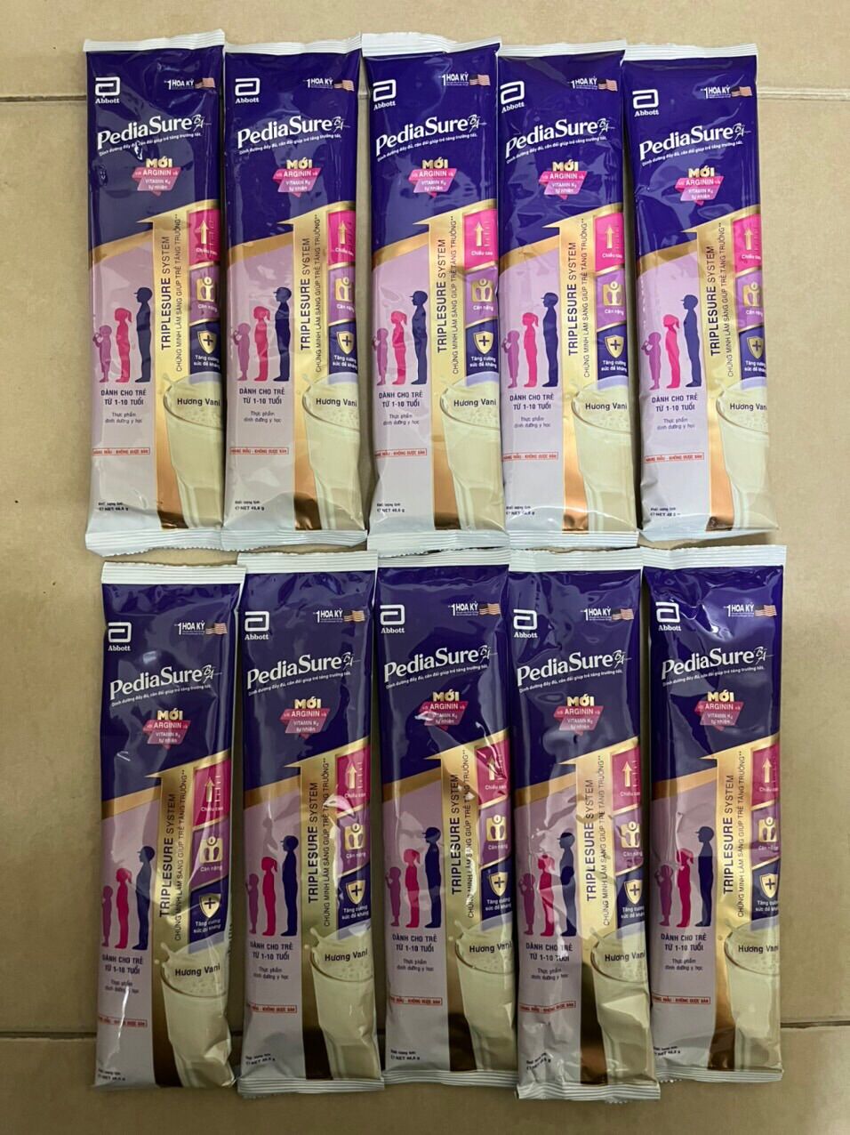 Combo 10 gói pediasure vani 48,6g/1 gói