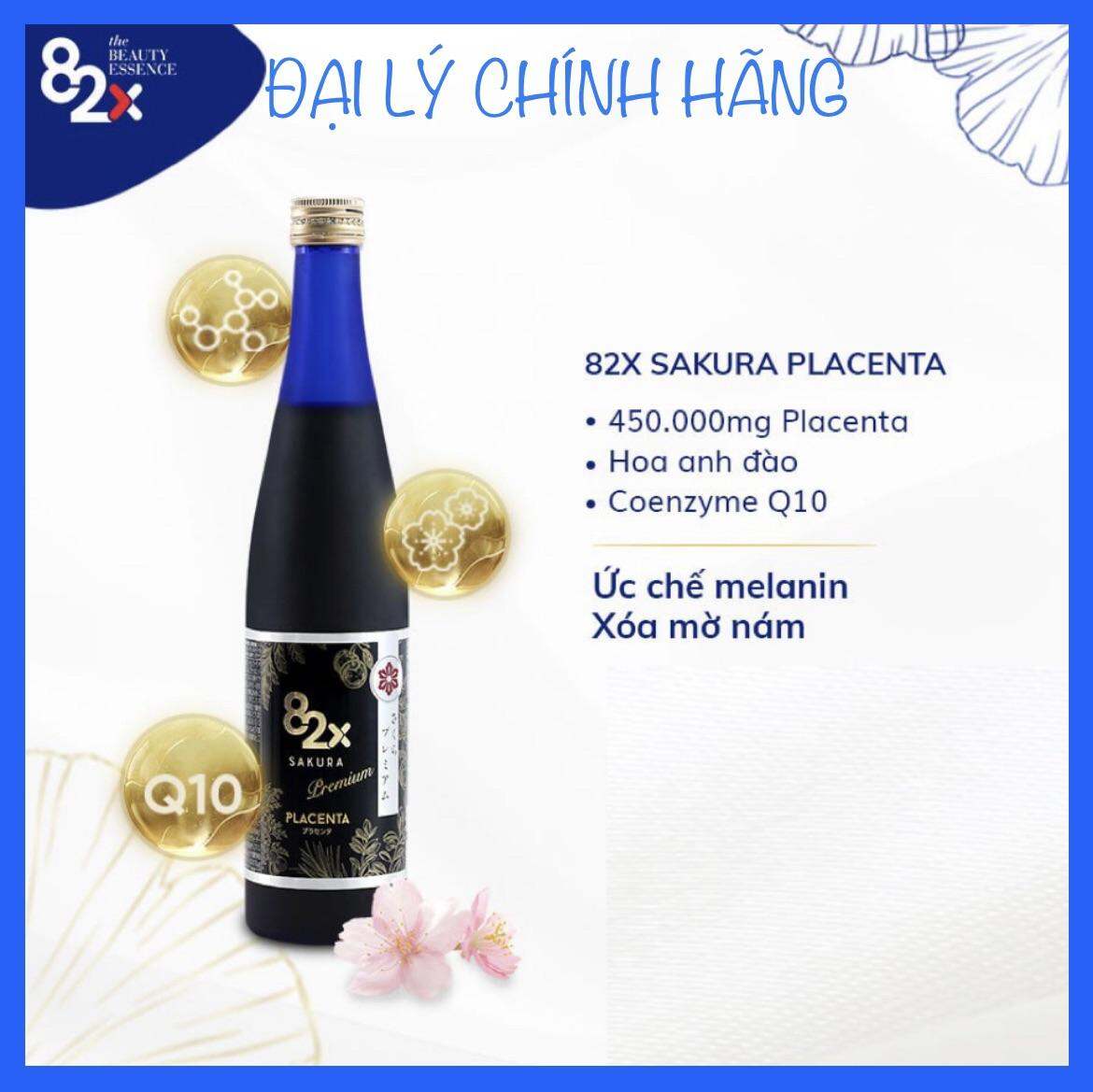 82X SAKURA PLACENTA 450.000mg (ĐẠI LÝ CHÍNH HÃNG) - chiết xuất nhau thai   (Collagen uống dạng nước dưỡng da từ bên trong)