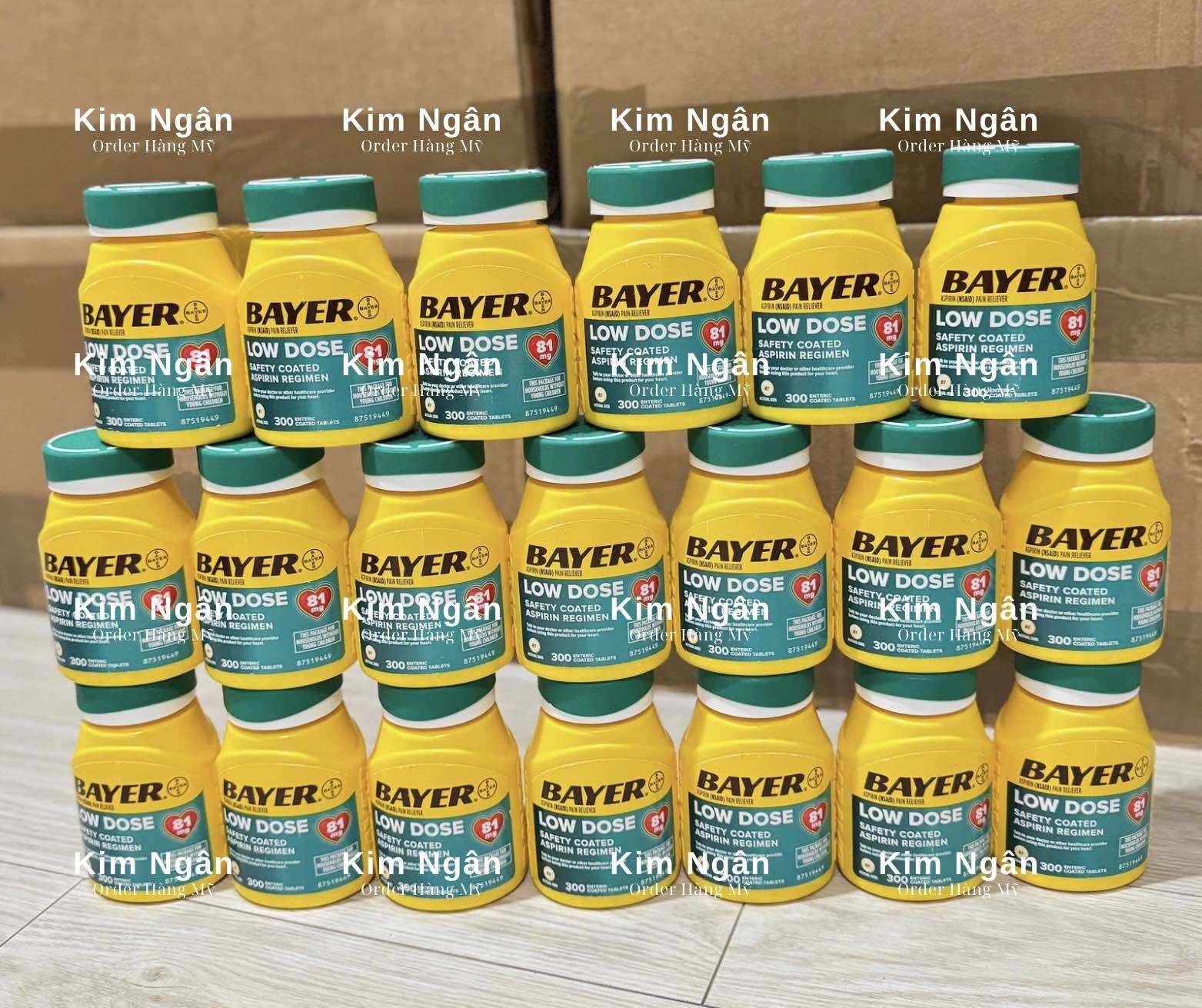 Viên Uống Ngăn Ngừa Nhồi Máu Cơ Tim Bayer Low Dose Aspirin 81mg 300v của Mỹ