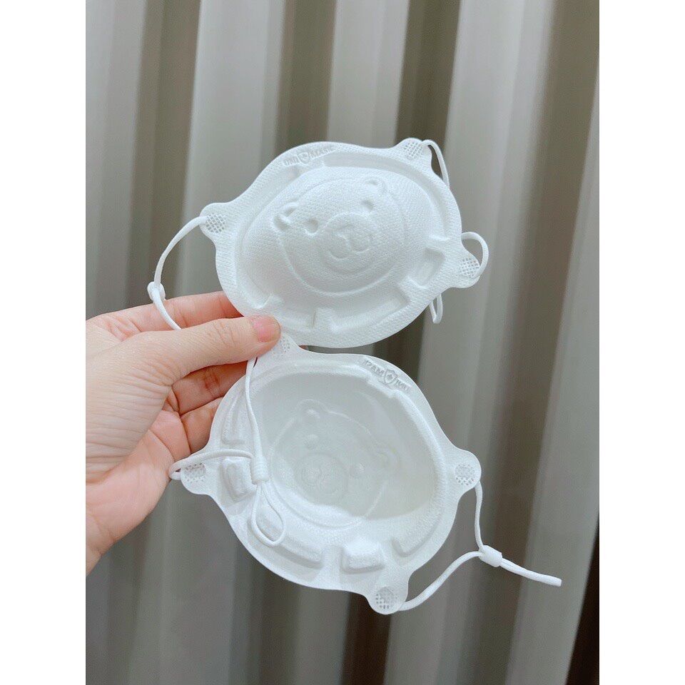 [0-3 Tuổi] Khẩu trang Uni Mask 3D hình gấu cho bé (Túi 3 chiếc)