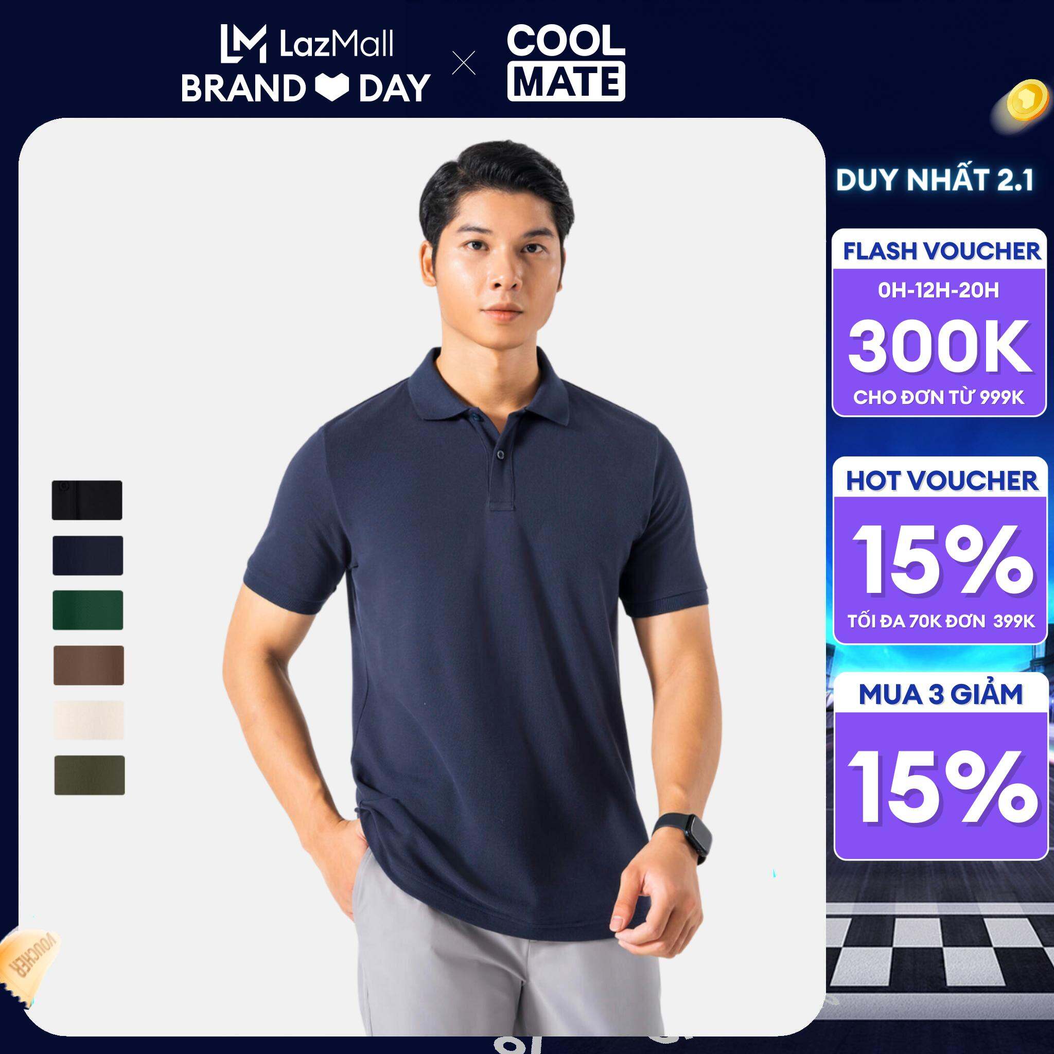 CHỈ 2.1 MUA 3 GIẢM 15Áo Polo Pique Basic Cotton 100 Thương hiệu Coolmate