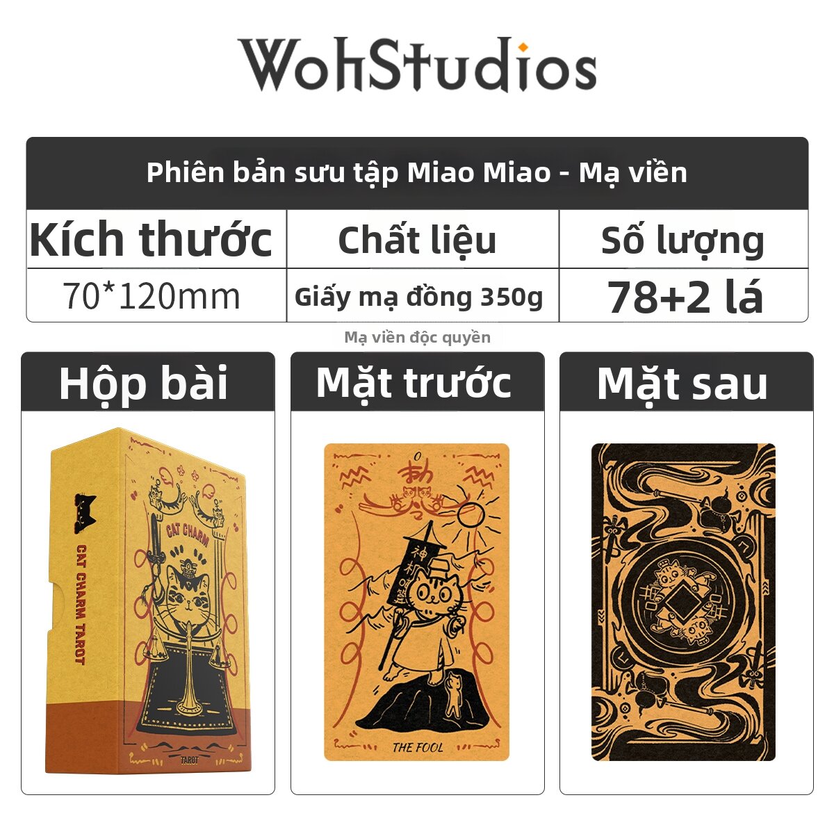 WohStudios | Bài Tarot Mèo May Mắn 78 Bài