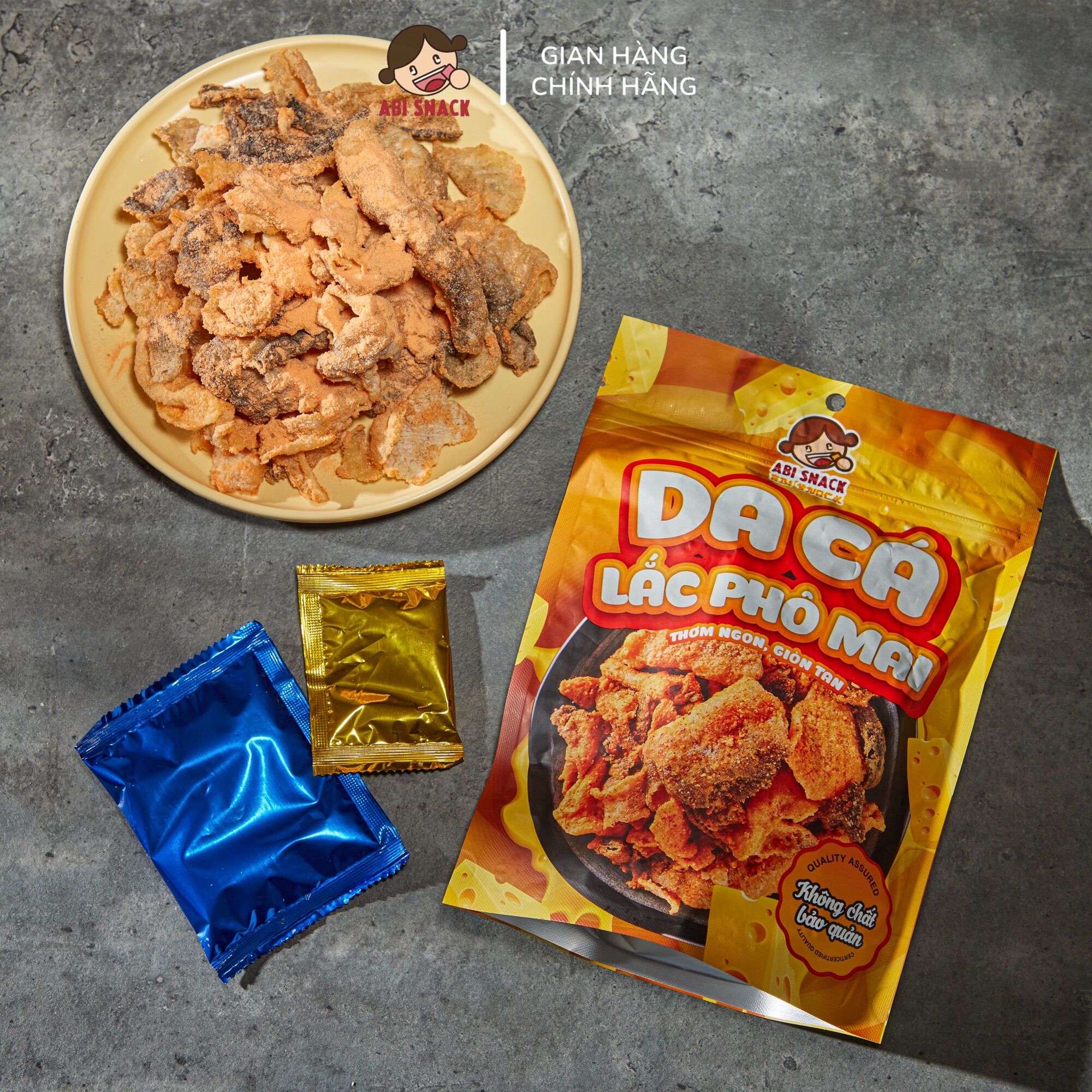 Snack Da Cá Lắc Phô Mai - Abi Snack - 70gram