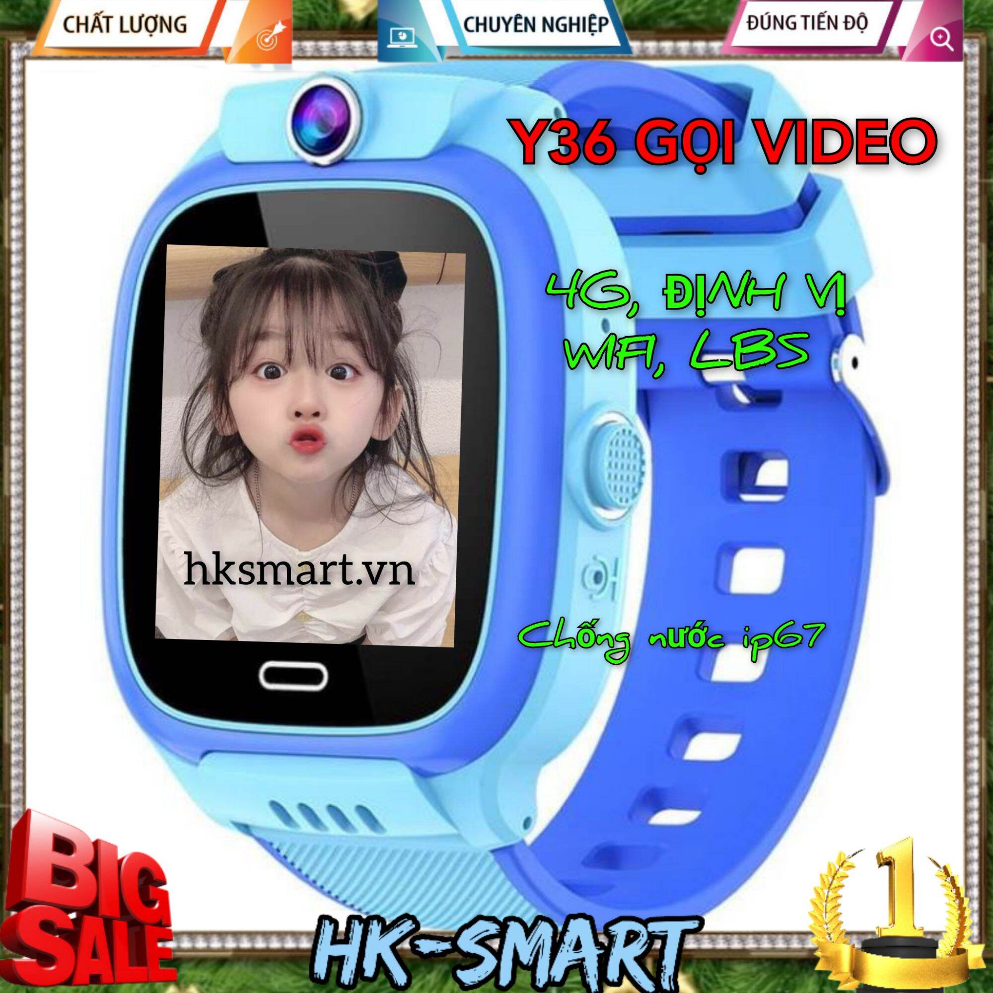 Đồng hồ thông minh hksmart y36, gọi video 4g, định vị wifi, lbs