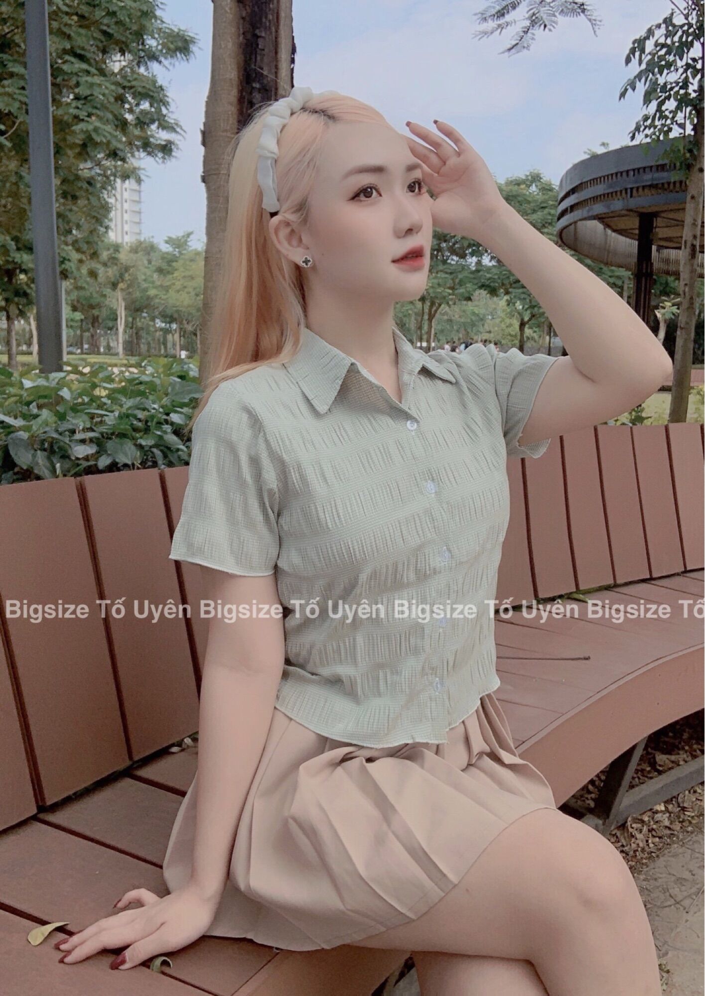 (T.U Bigsize 50-80kg) Áo Sơ Mi Nhăn Croptop Độc Lạ #22