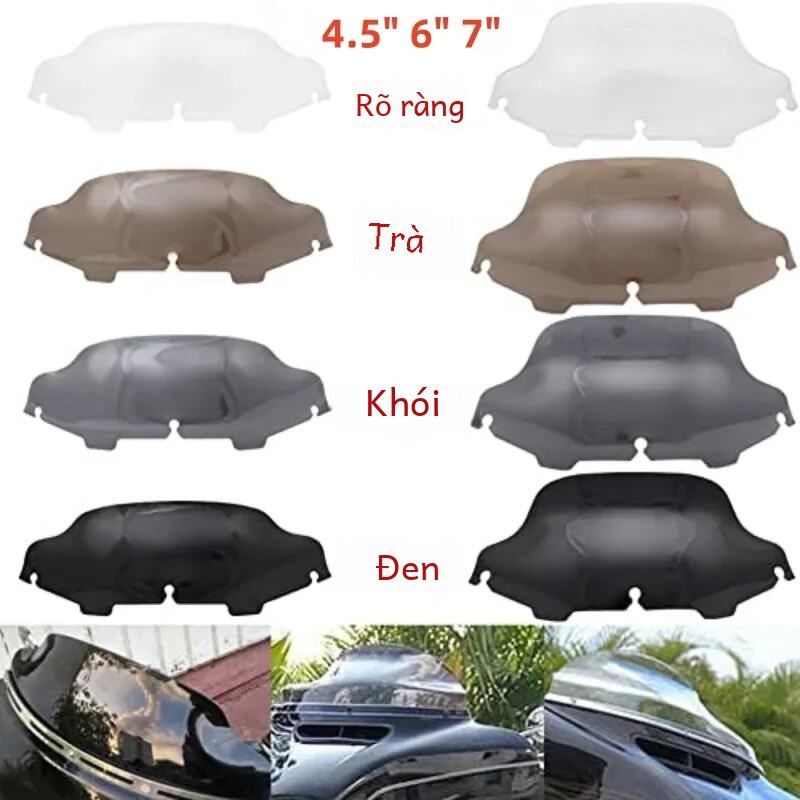 Harley Electra Street Glide Touring Ultra Limited 1996-2013 Kính Chắn Gió Fairing Kính Chắn Gió Bao 4.5 ''6'' 7'' Nhựa ABS Khói Đen Trong Suốt Trà