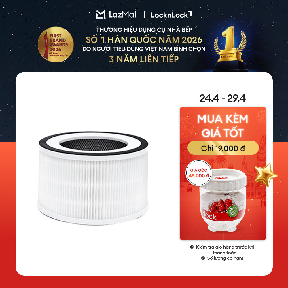 ENP124_FLT - Bộ lọc LockLock của máy lọc không khí ENP124WHT - Lõi HEPA, Lọc bụi mịn, khói, vi khuẩn